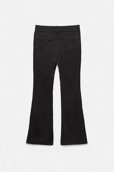 Satin flared trousers — Black 4