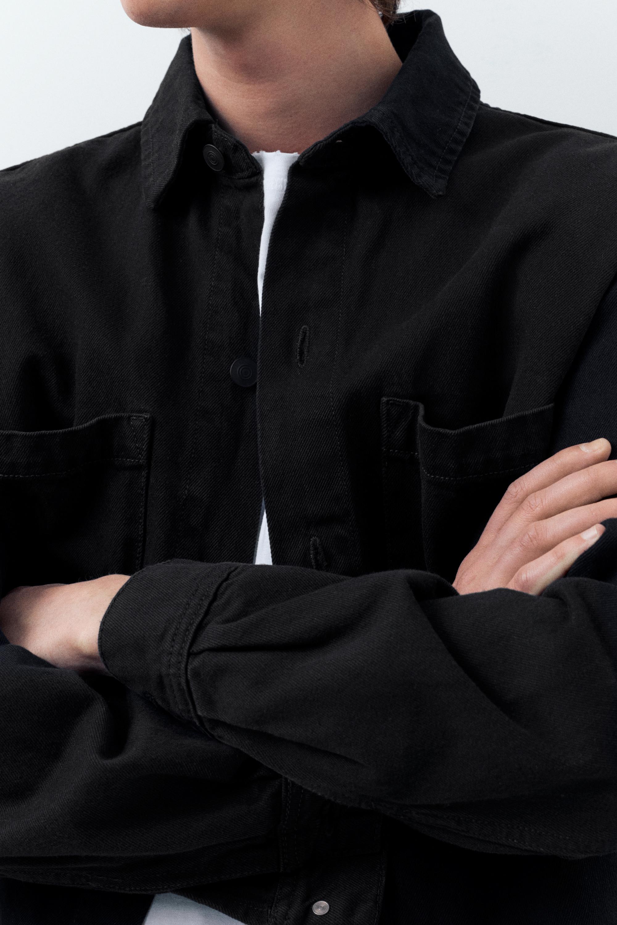 Uzun kollu denim ceket - Görsel 10