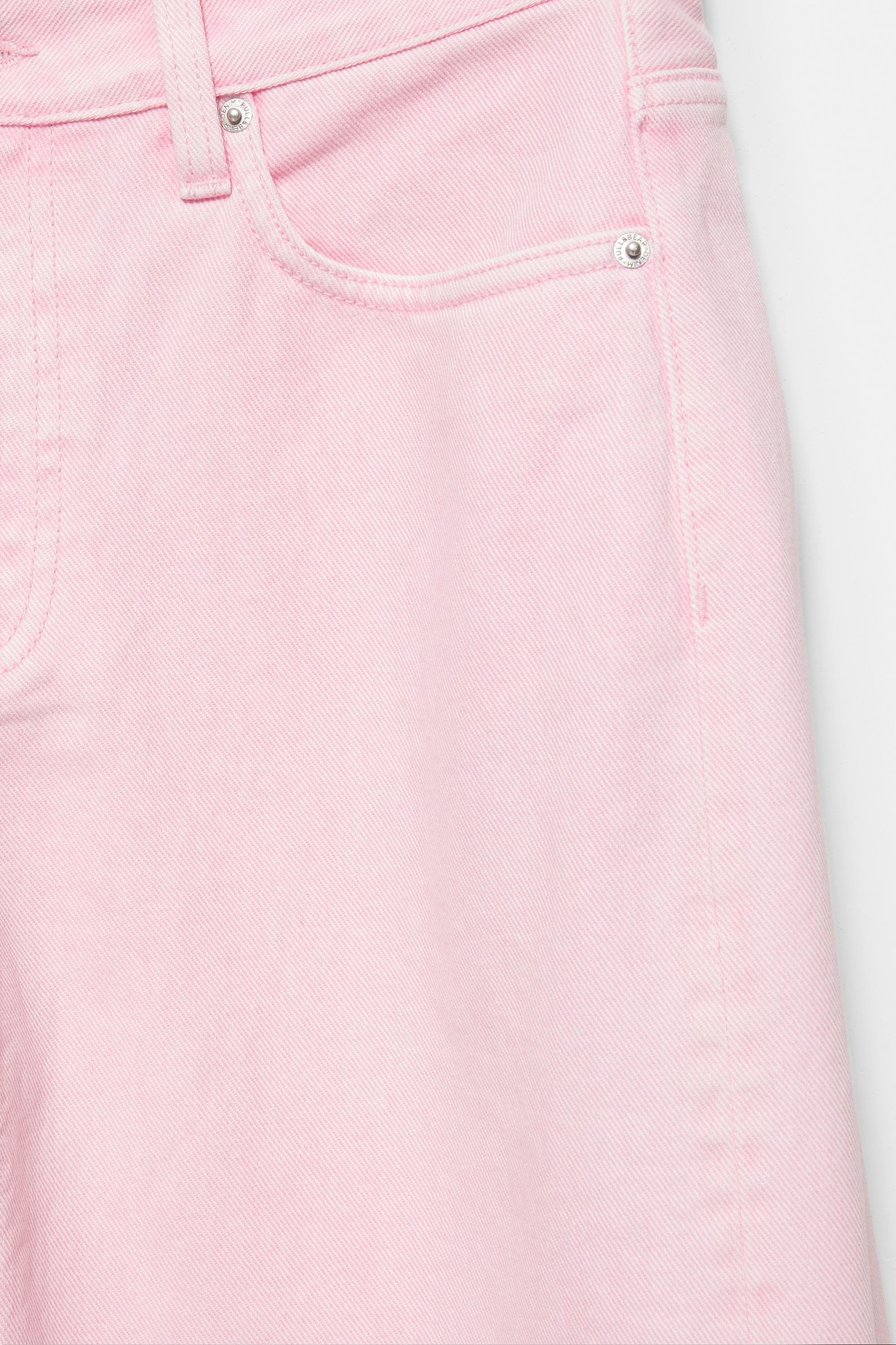 Pink low-rise barrel jeans — Pink
