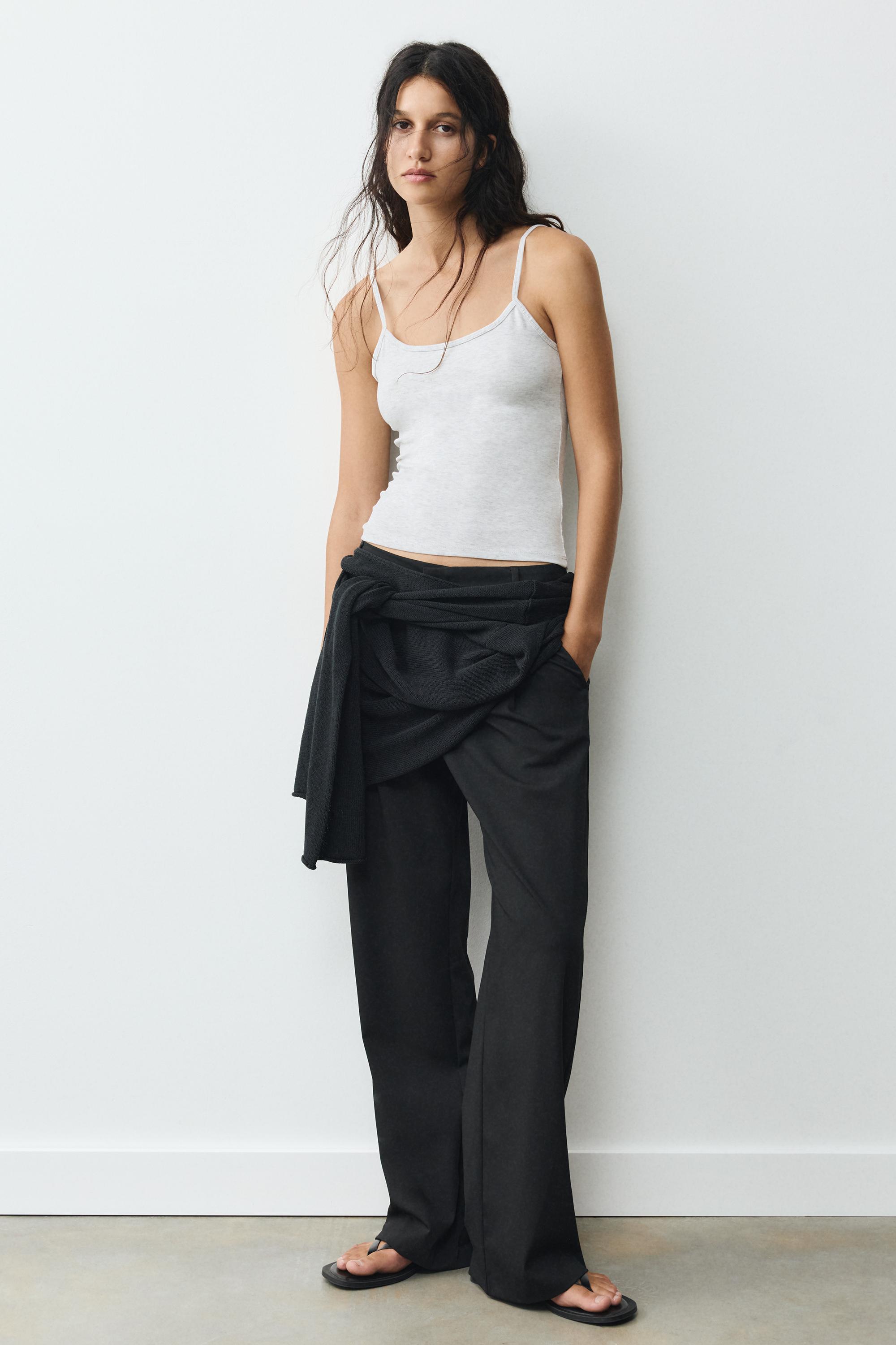 Thin strap top — Grey marl