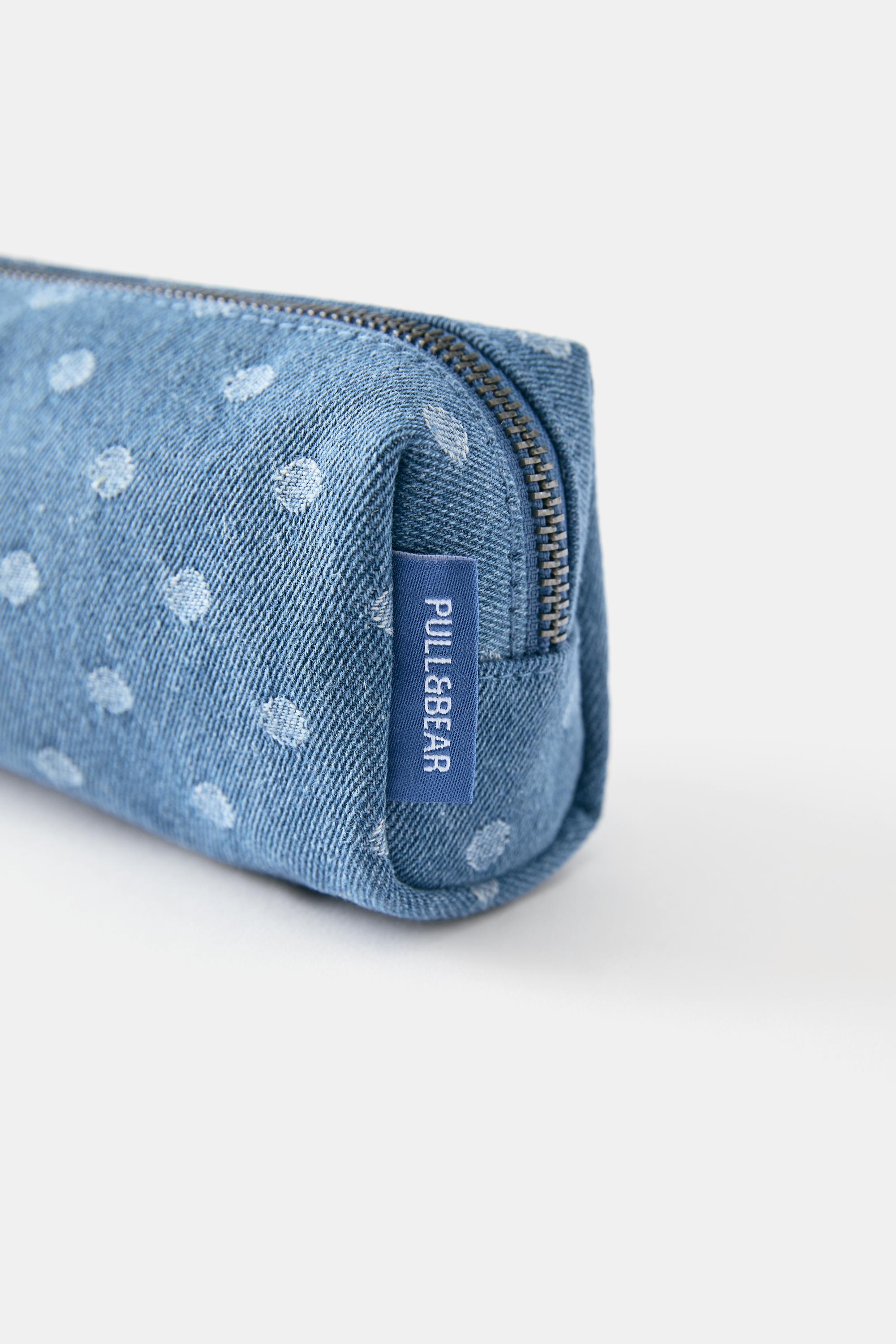 Denim polka dot pencil case — Jeans