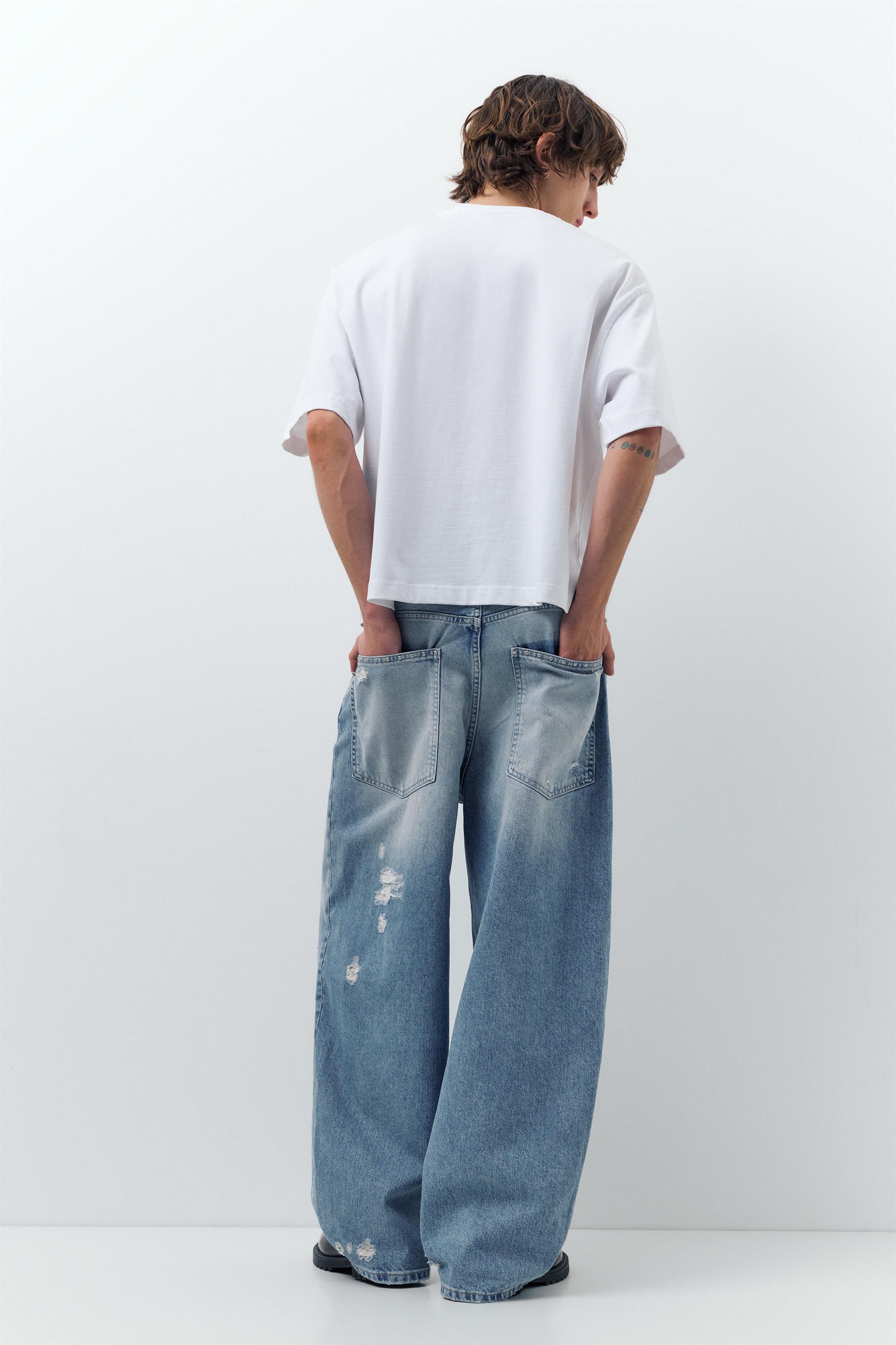 Distressed süper bol paça jean - Görsel 11