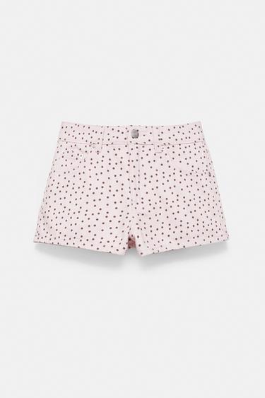 Mini polka dot shorts — Pale pink 7