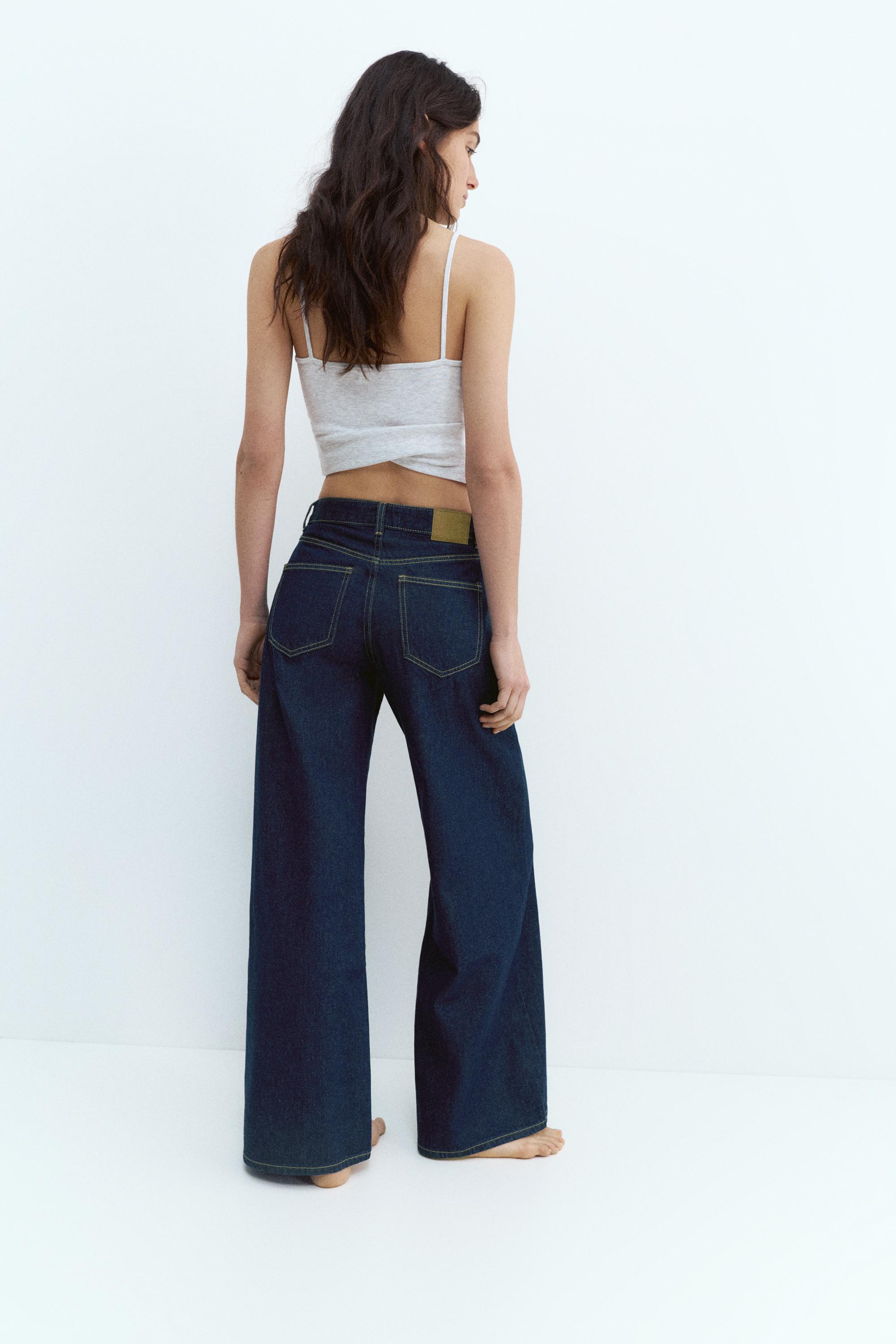 Low-rise wide-leg jeans — Dark blue