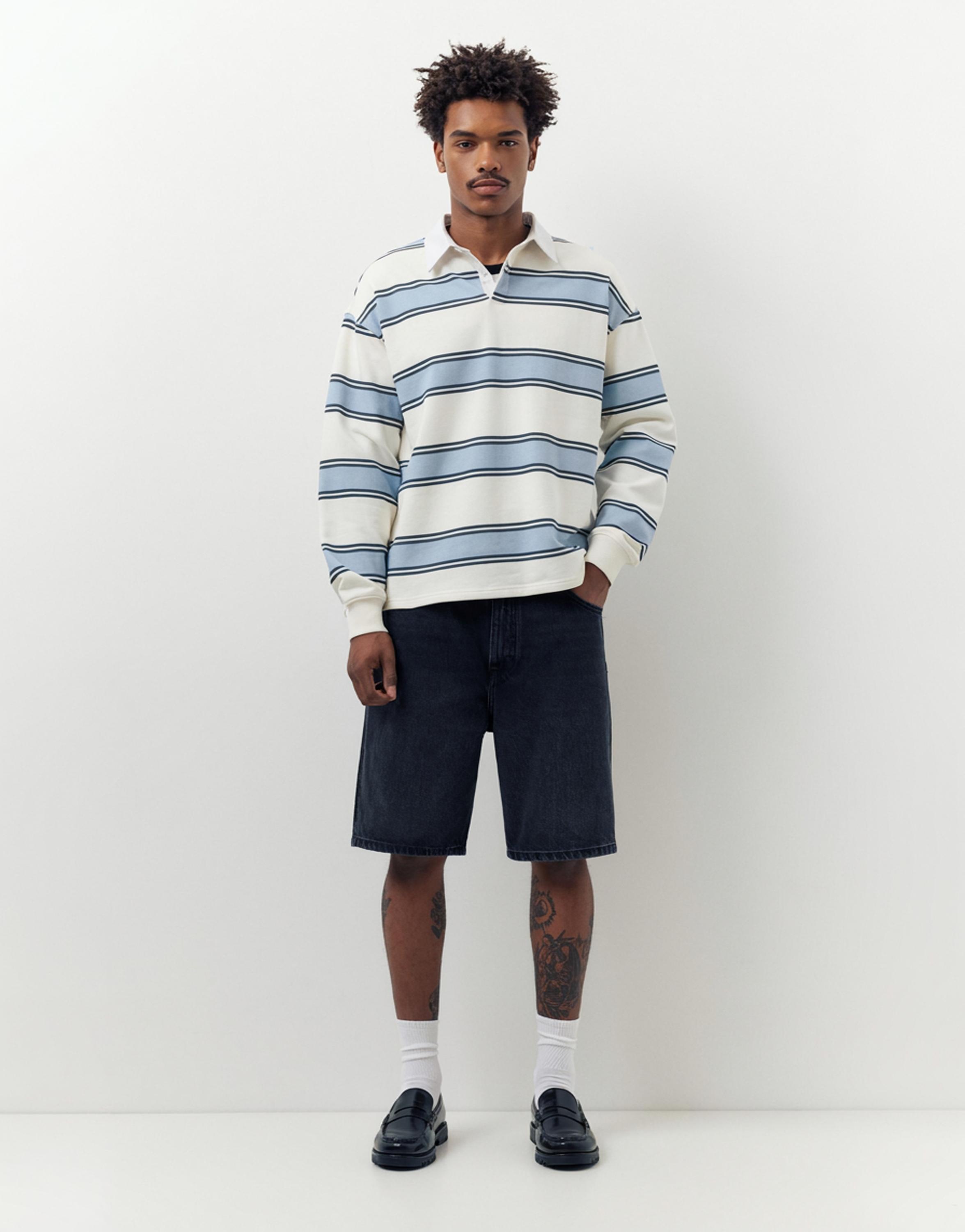 Çizgili uzun kollu polo - Görsel 13