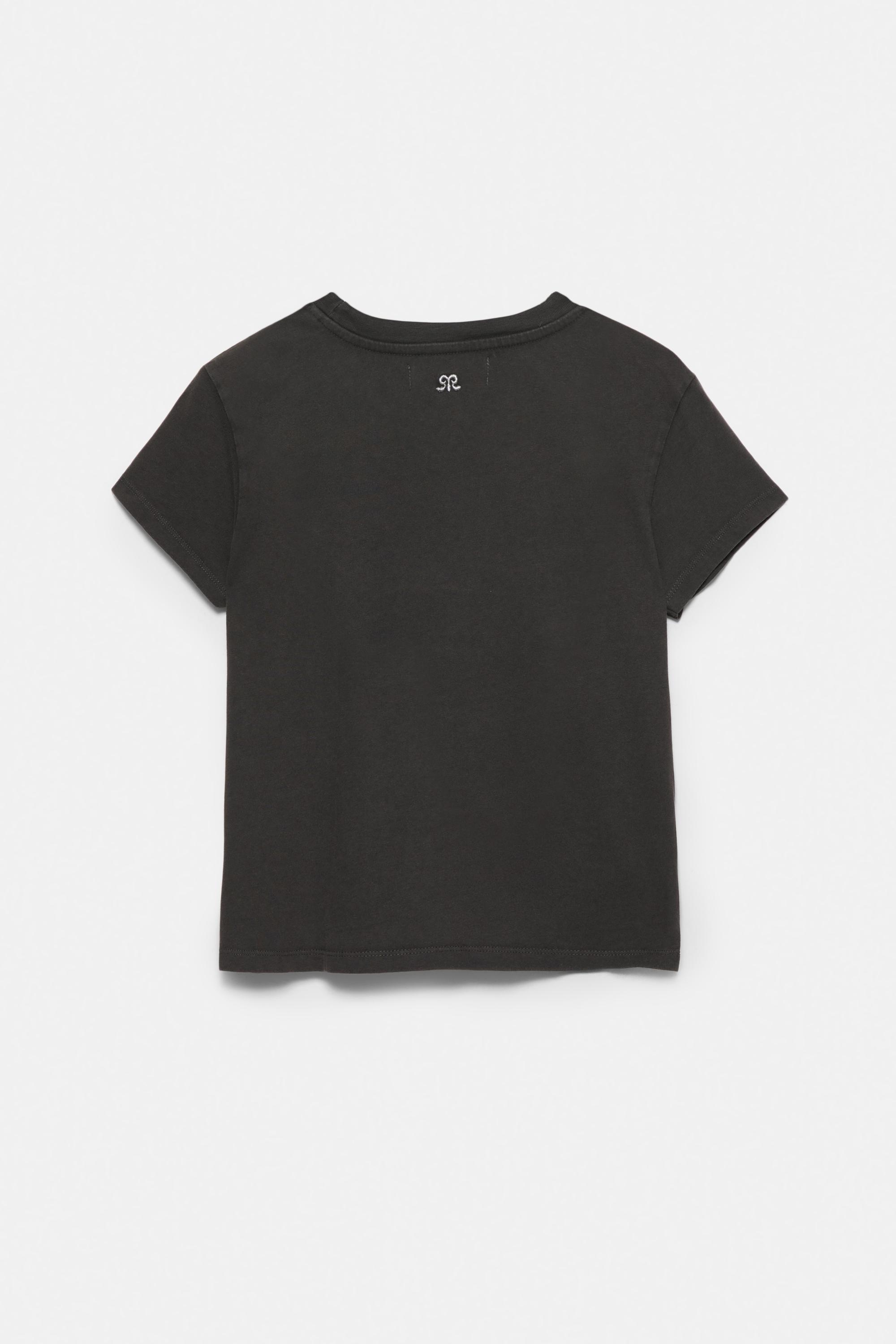 Siyah parlak taşlı t-shirt - Görsel 3