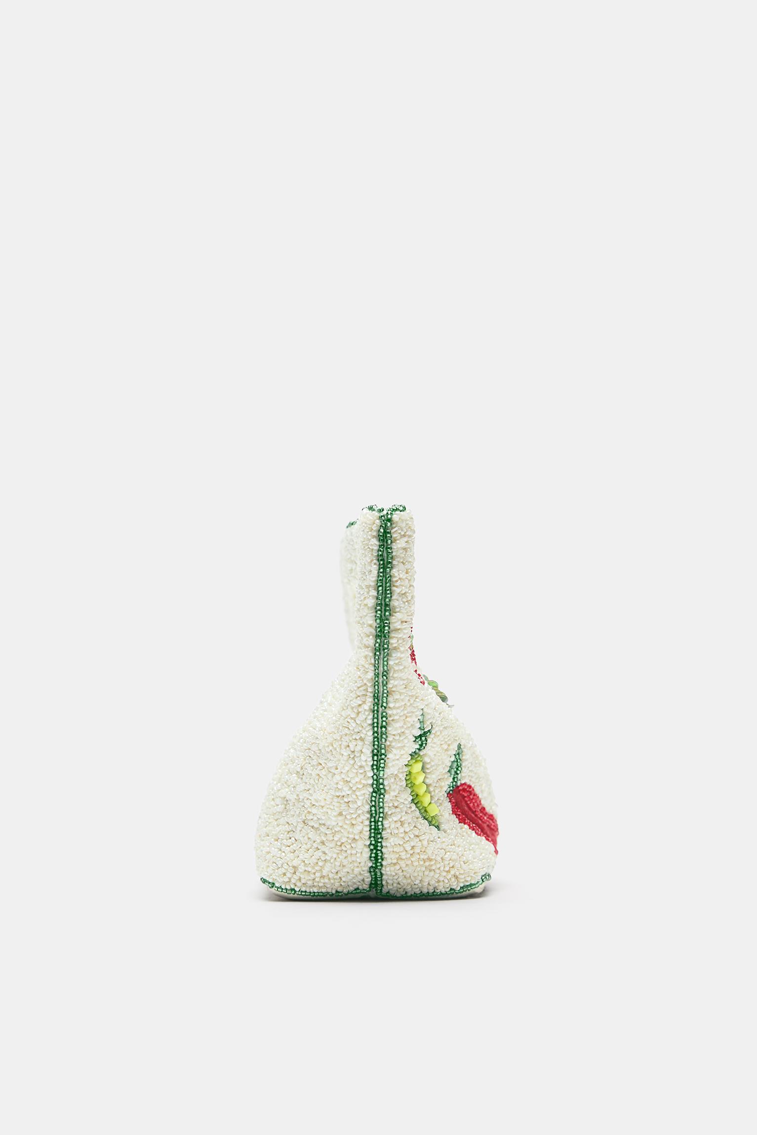 Beaded handbag — White