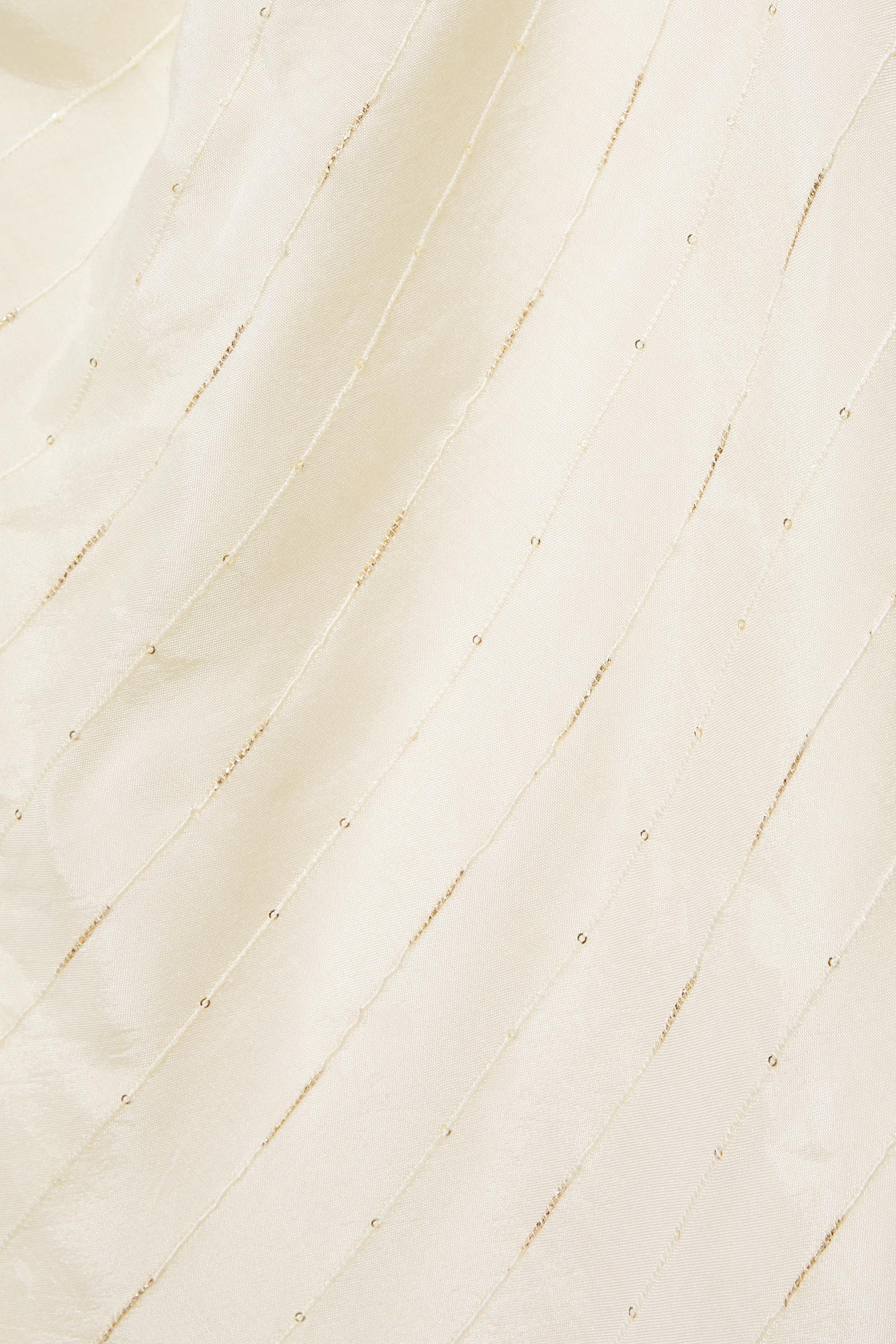 Short asymmetric halter dress — Ecru