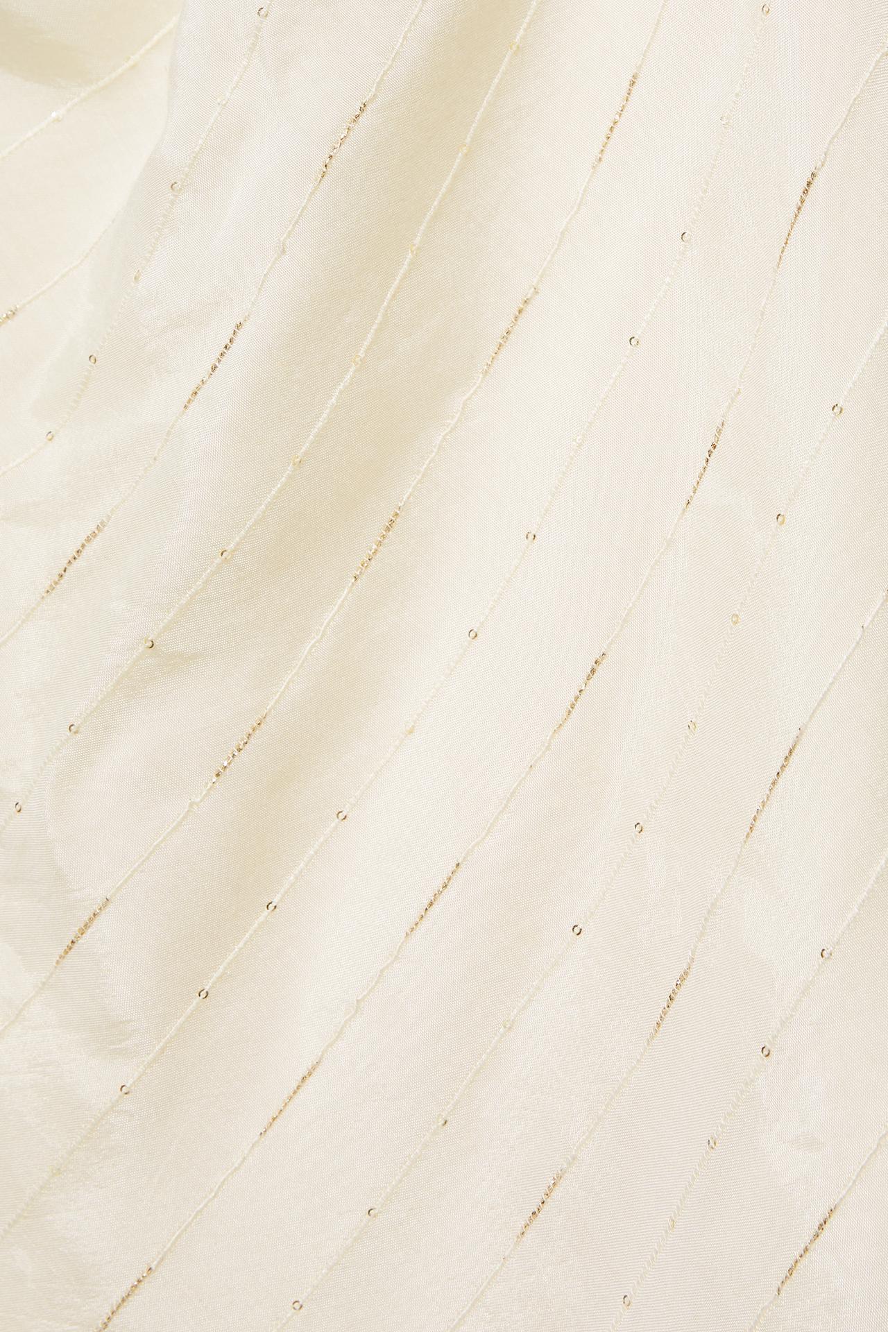 Short asymmetric halter dress — Ecru