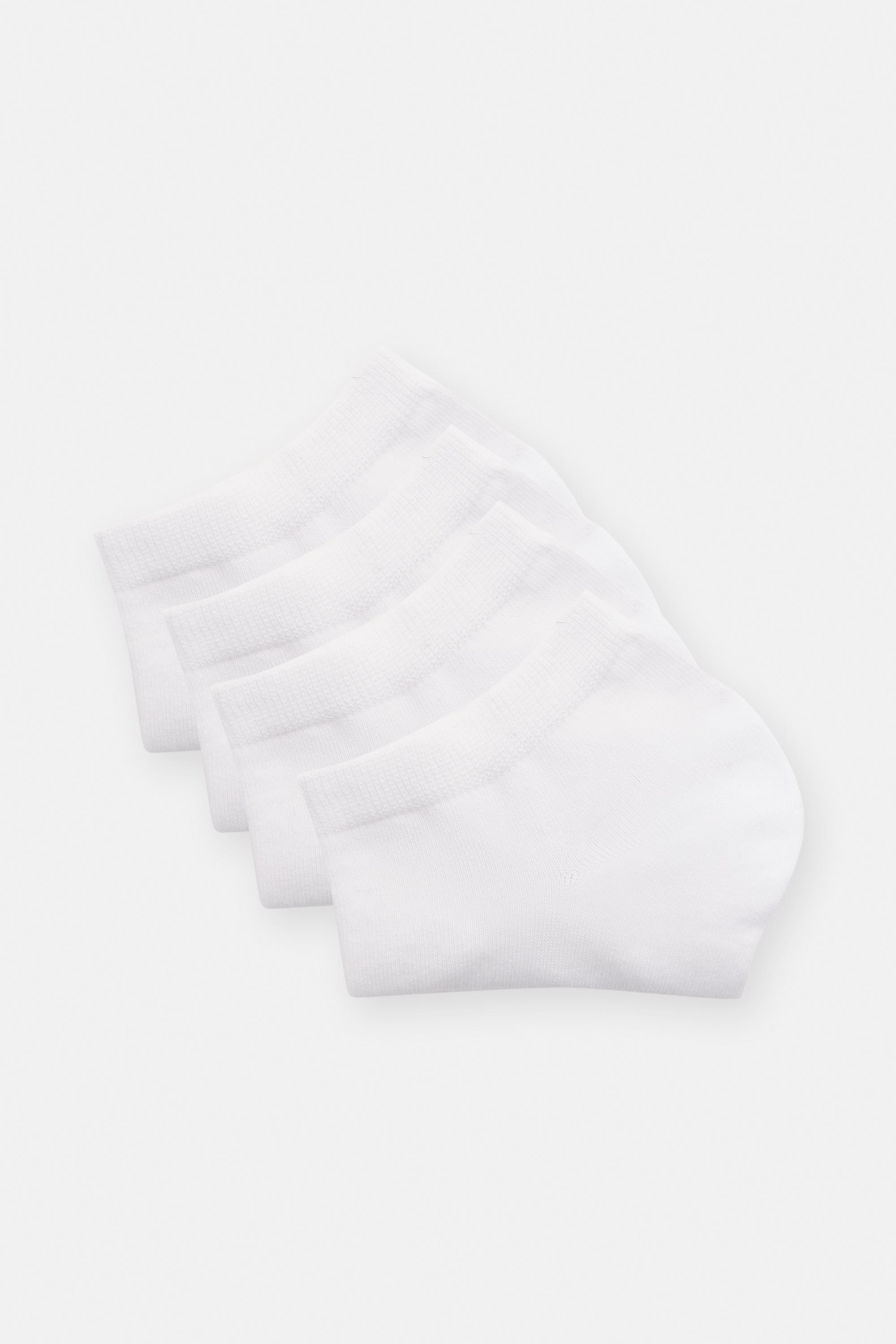 4-pack of short white socks — White