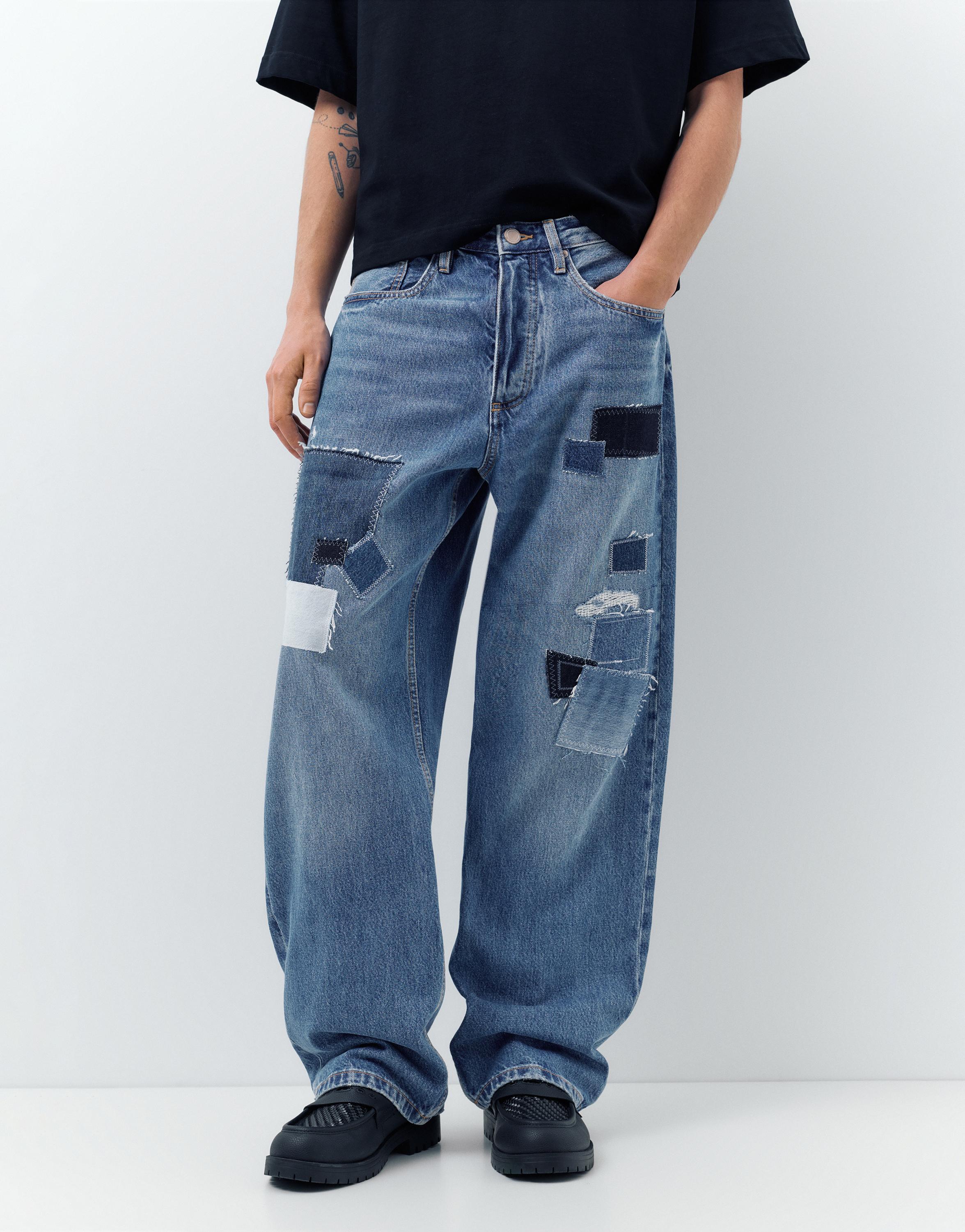 Patchwork baggy jean - Görsel 12