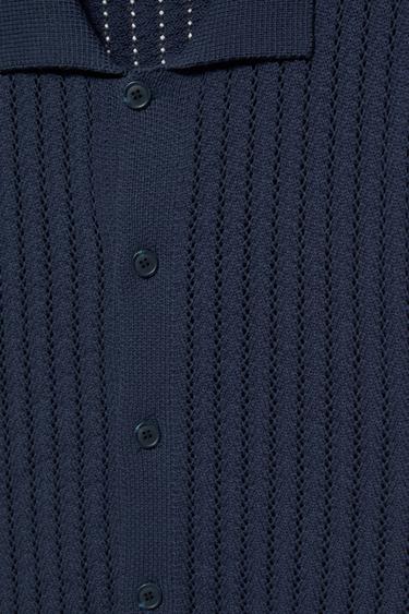 Cutwork knit shirt — Dark blue 6