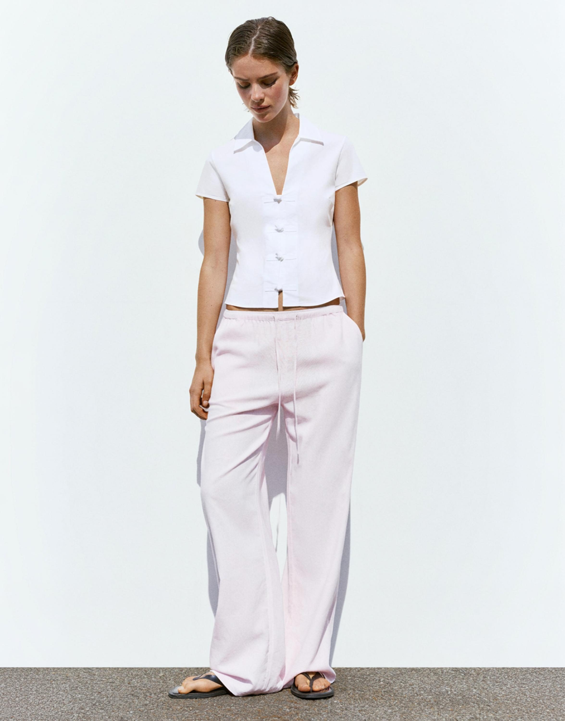 Vücuda oturan kısa kollu gömlek - Görsel 11