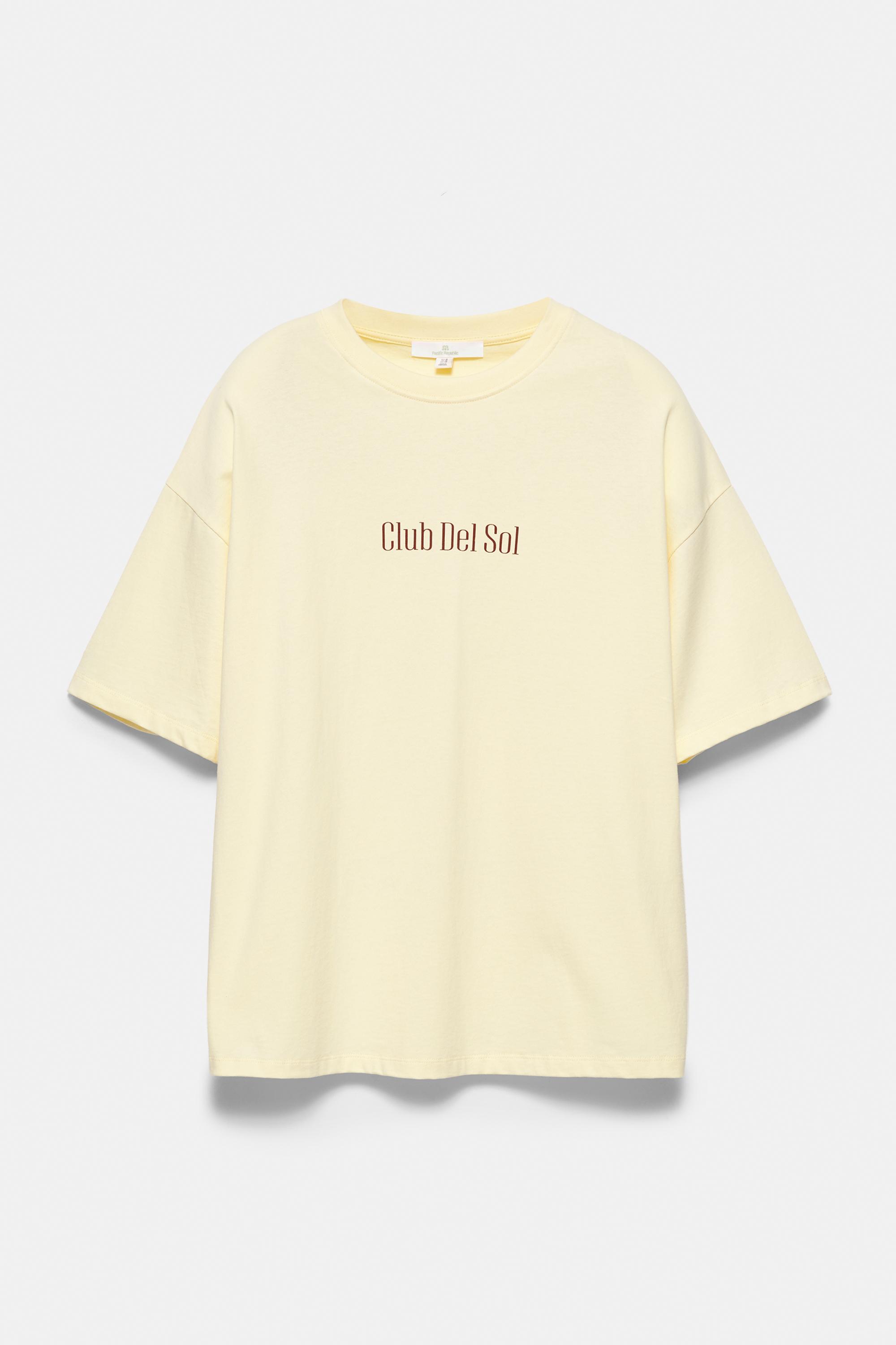 Oversize T-shirt with graphic — Yellow
