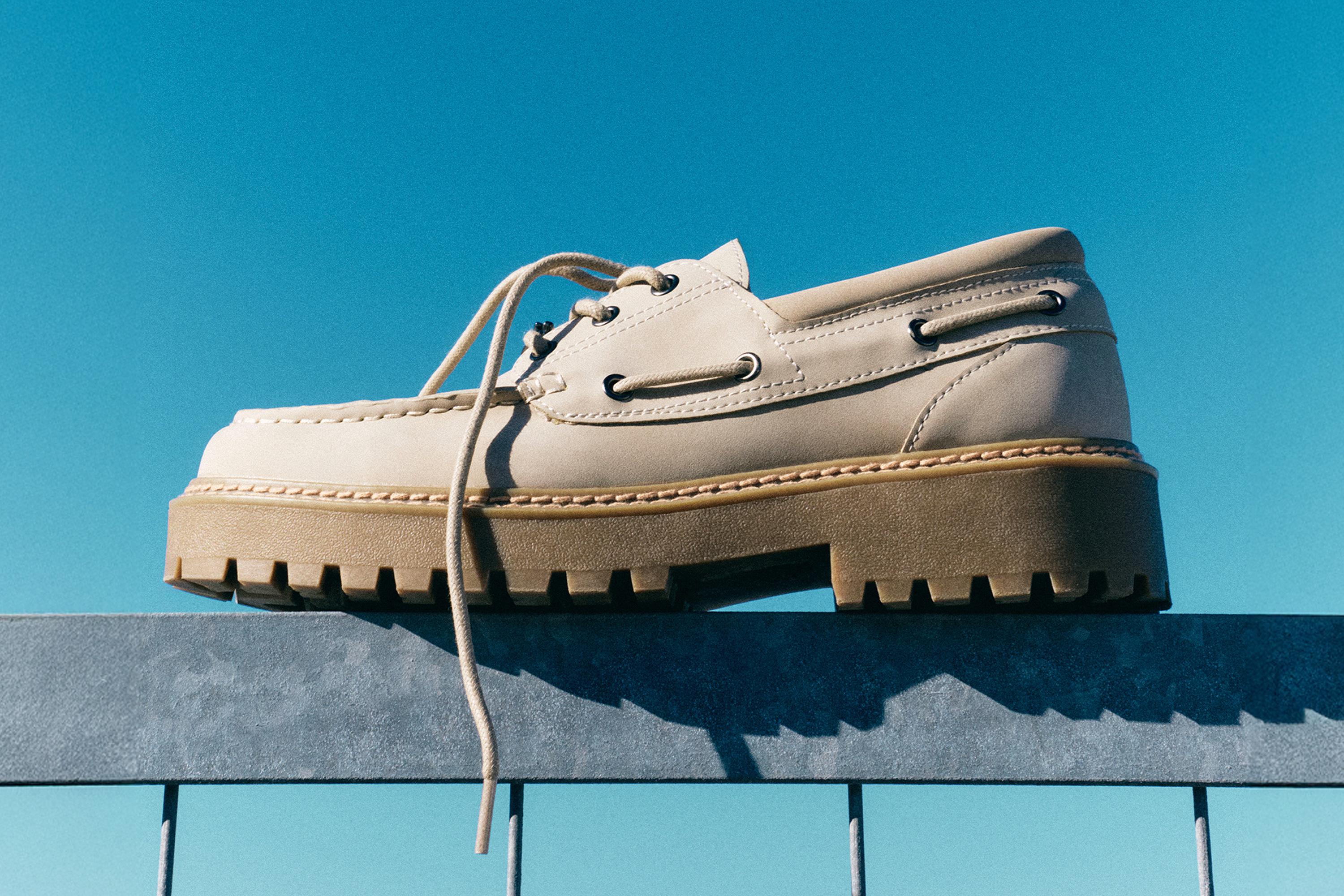 STWD boat shoes — Ecru