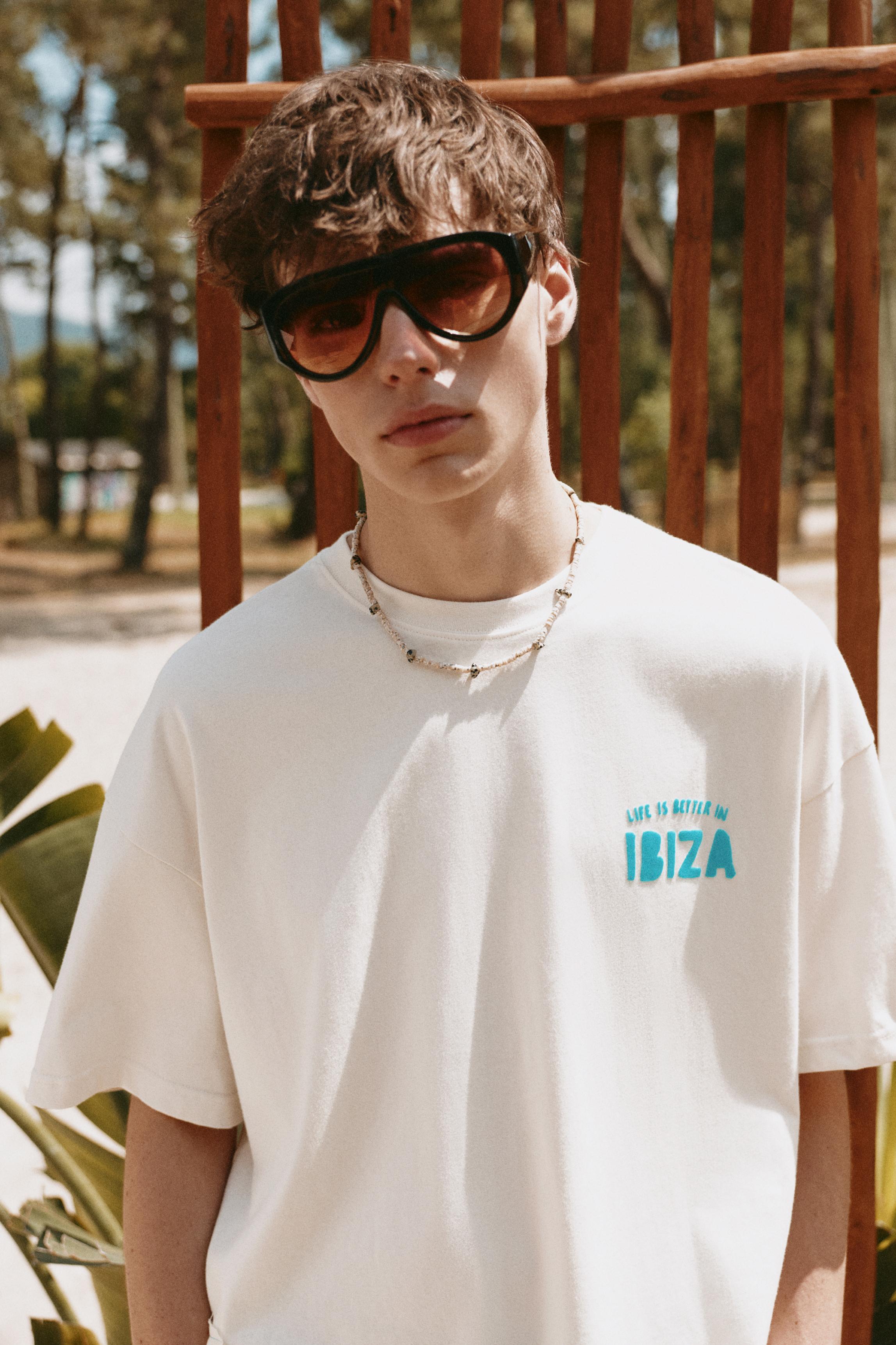 Ibiza graphic boxy-fit T-shirt — White