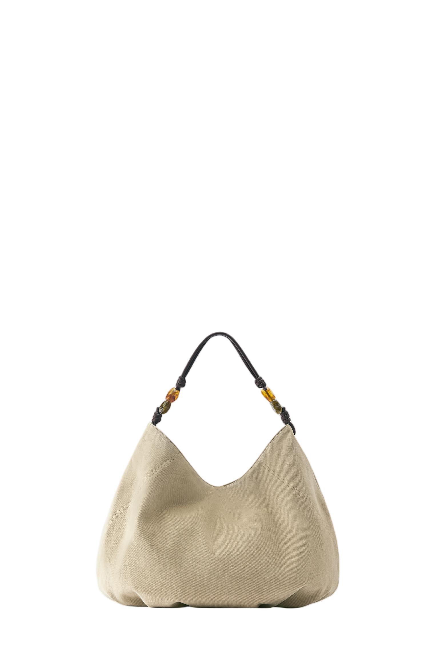 Beaded tote bag — Leather