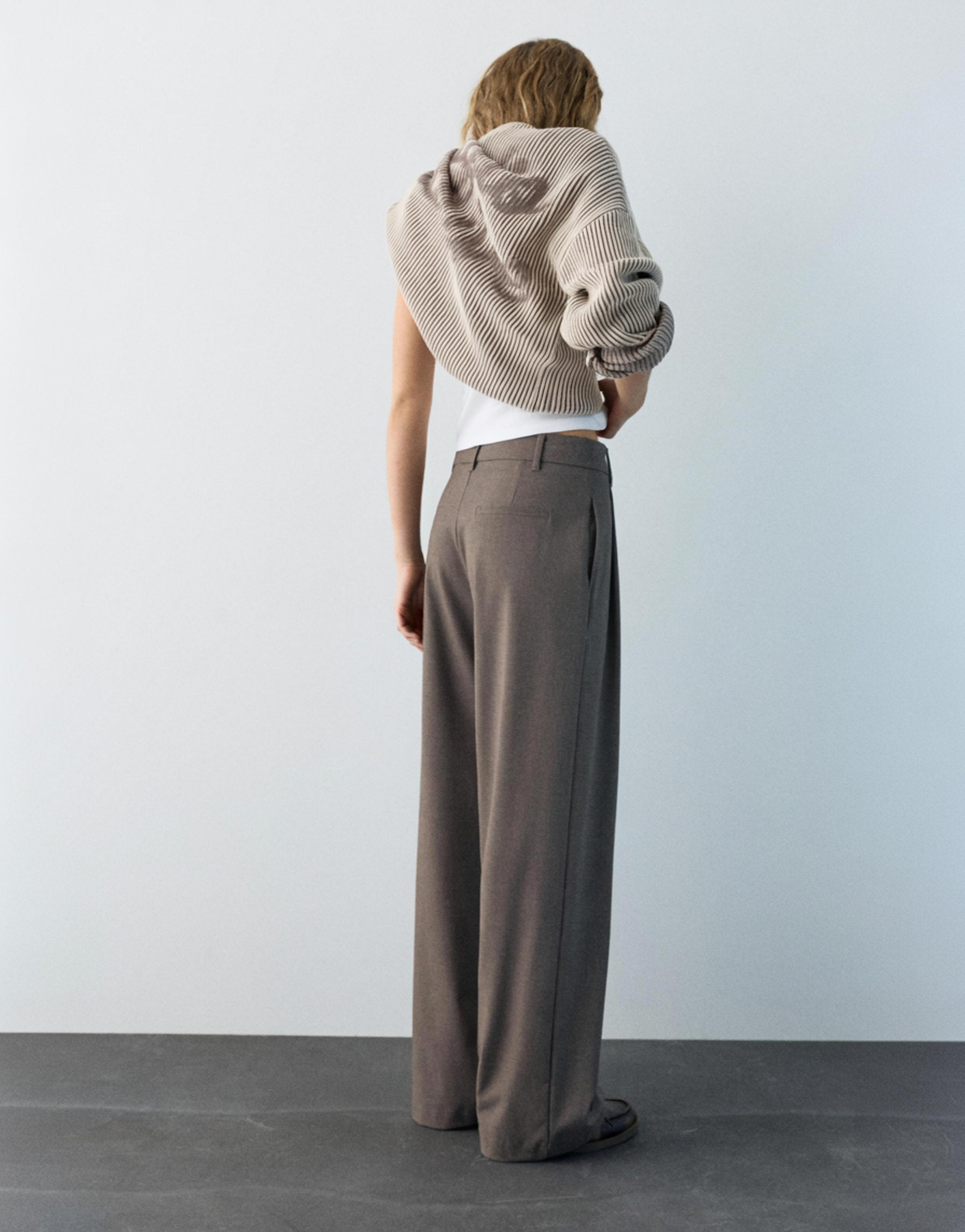 Darted smart trousers — Taupe