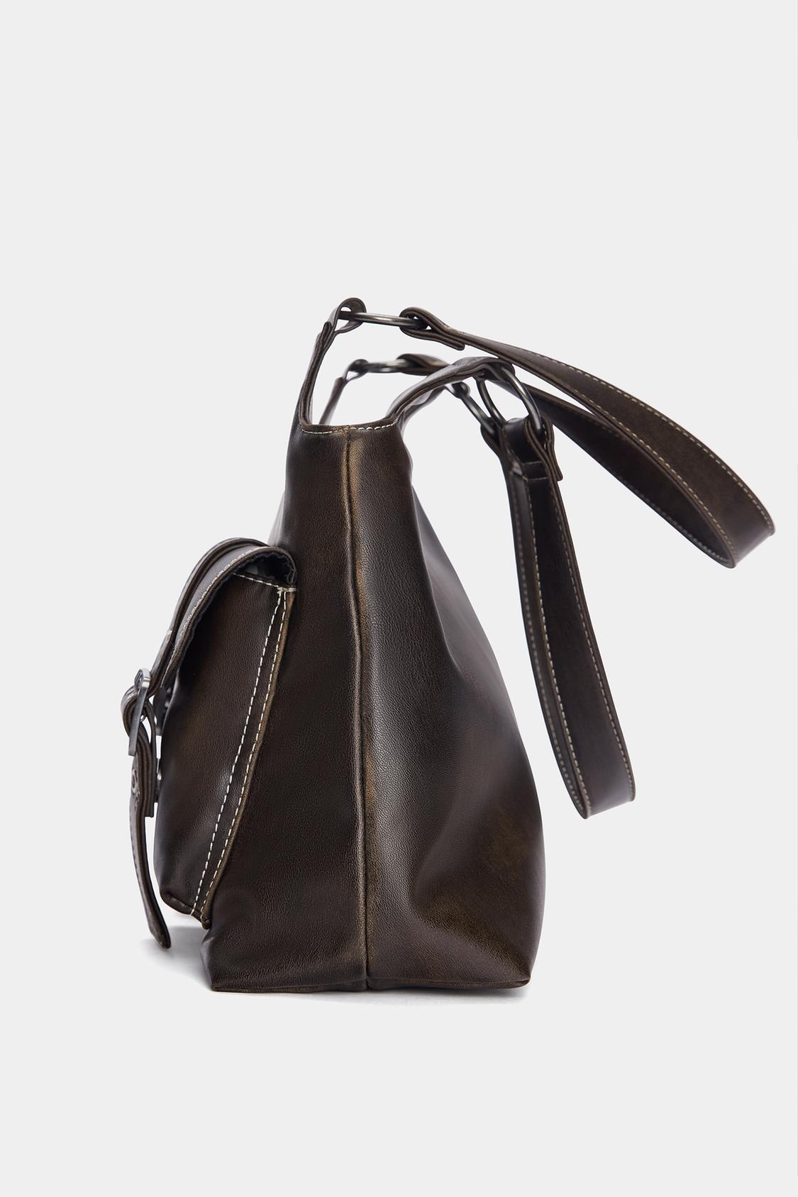 Distressed shopper bag with pockets - pull&bear