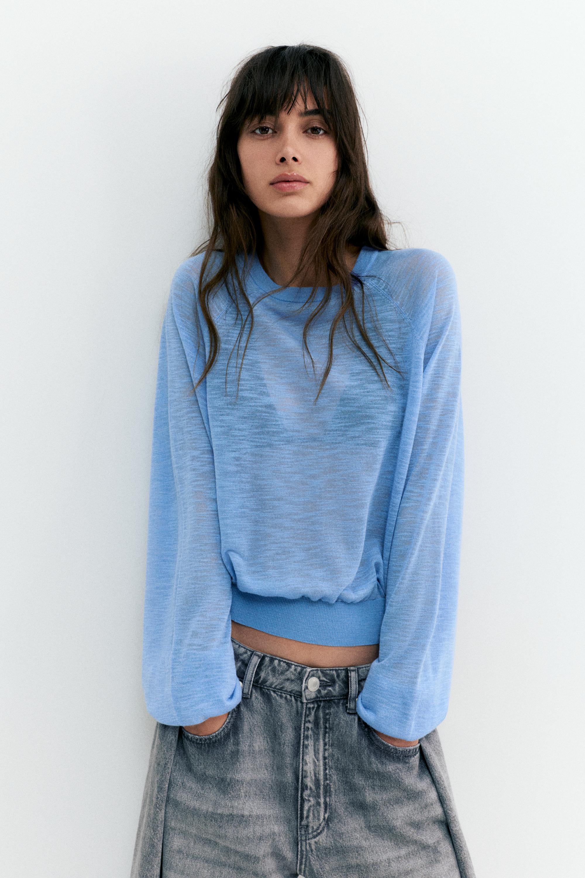 Light knit jumper — Blue
