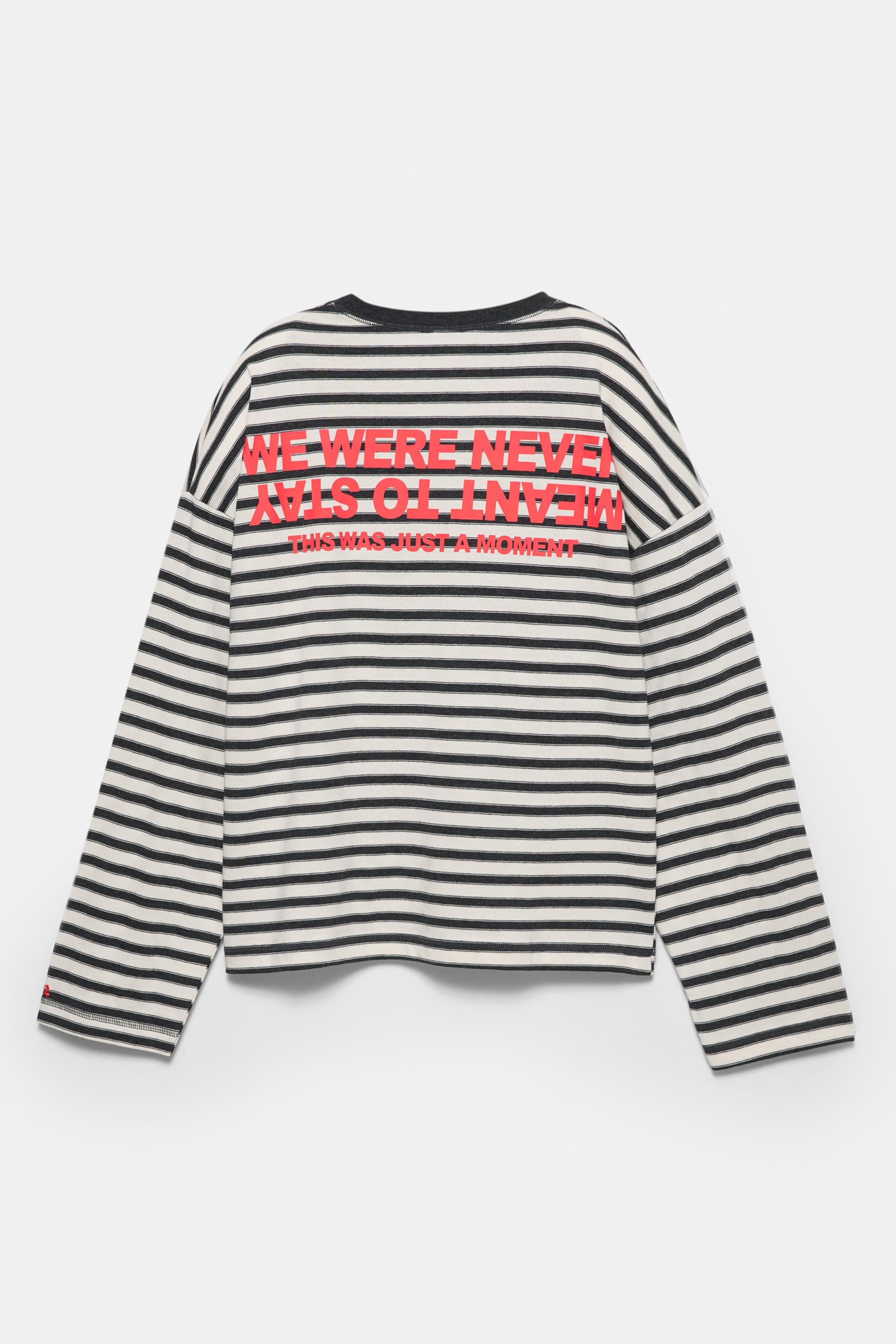 Striped T-shirt with text — Ice