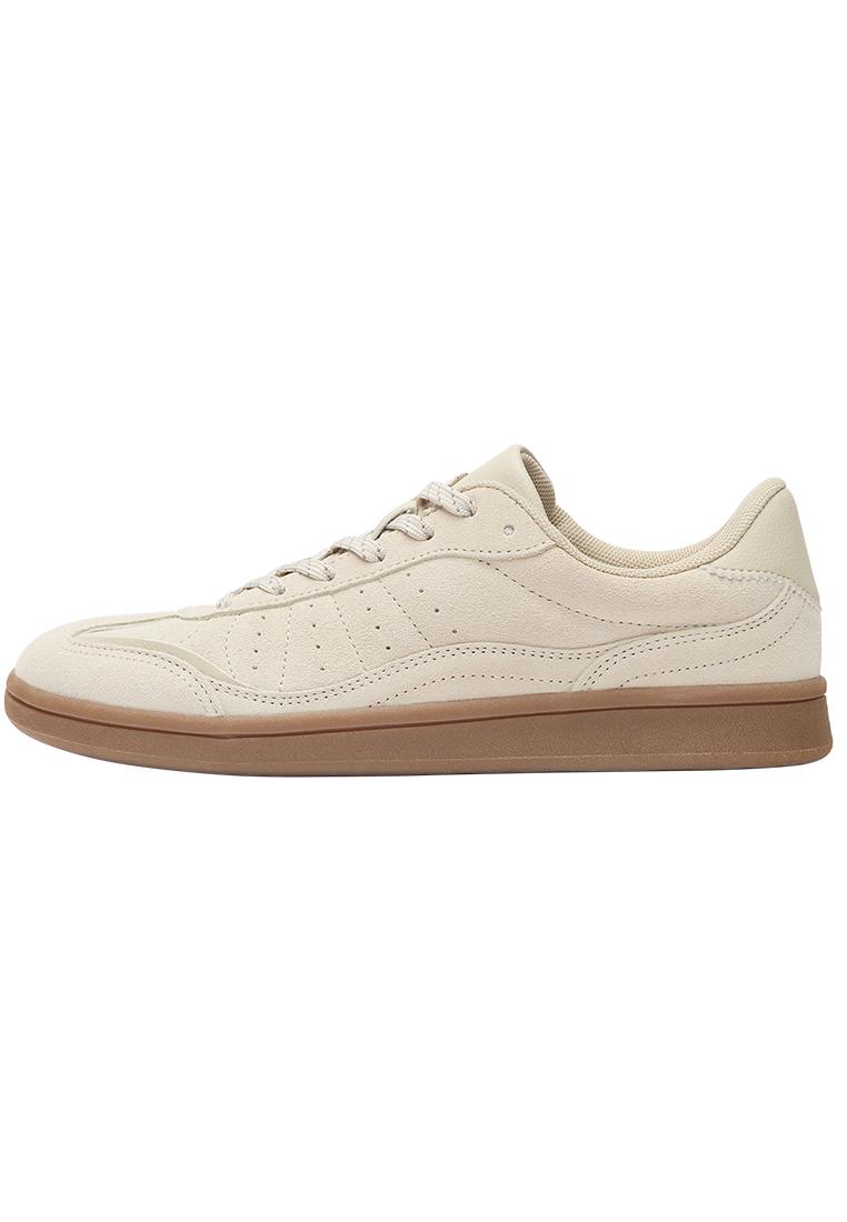 Split leather sneakers — Ecru