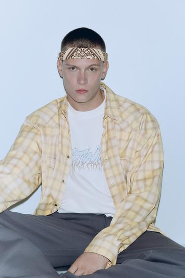Long sleeve check shirt with pockets — Vanilla 3