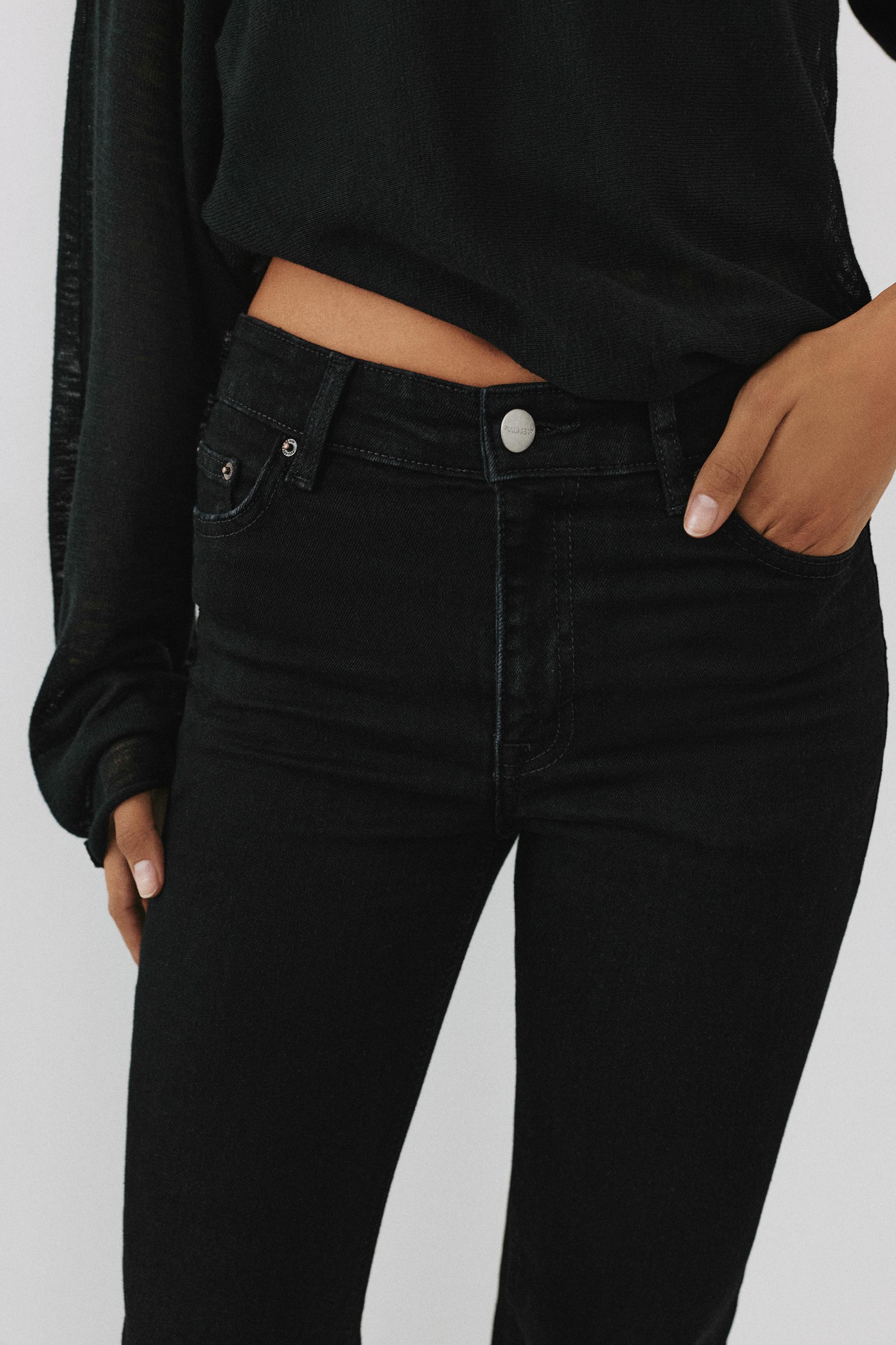 Skinny flared jeans — Black marl