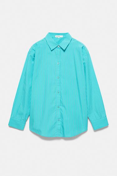 Oversize striped shirt — Turquoise 4
