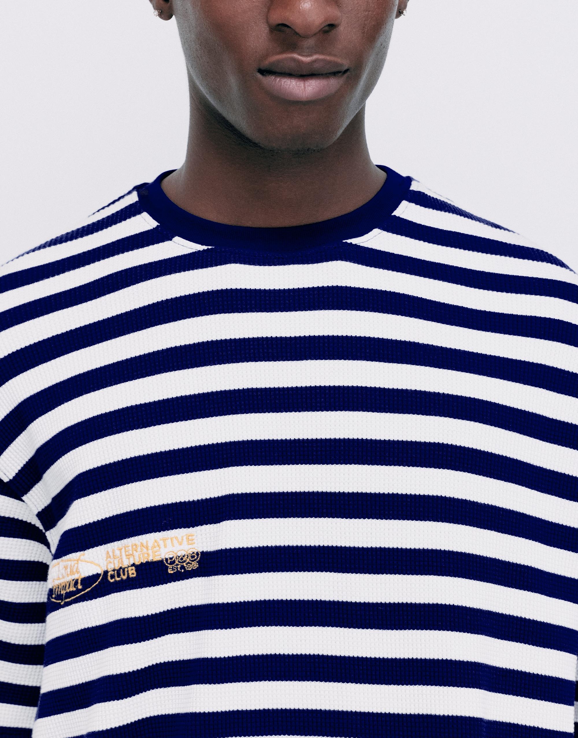 Regular fit striped T-shirt — Blue/White