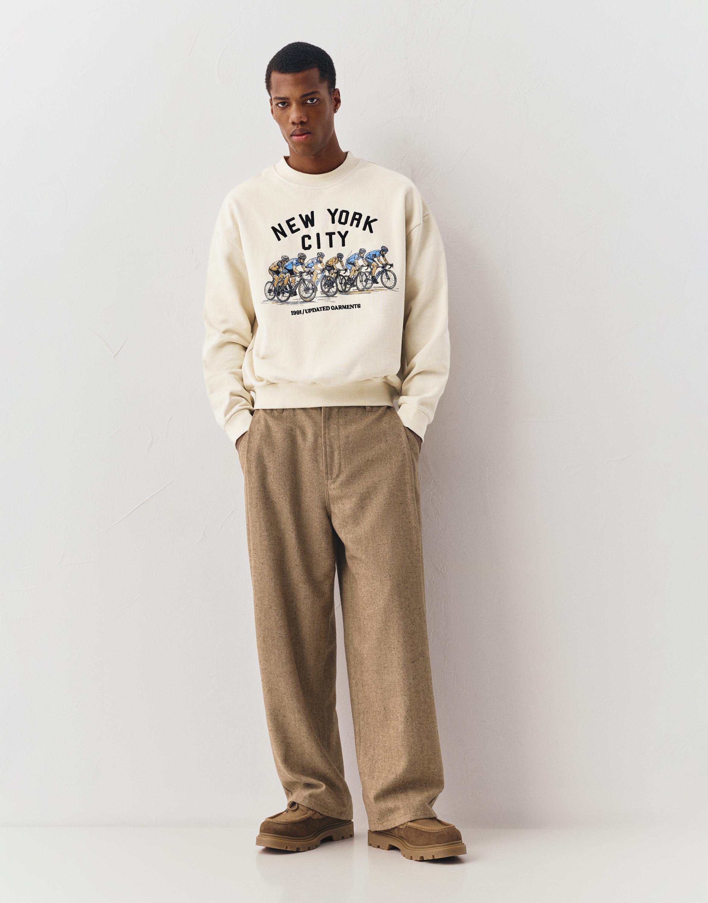 Cyclist graphic sweatshirt — Off white