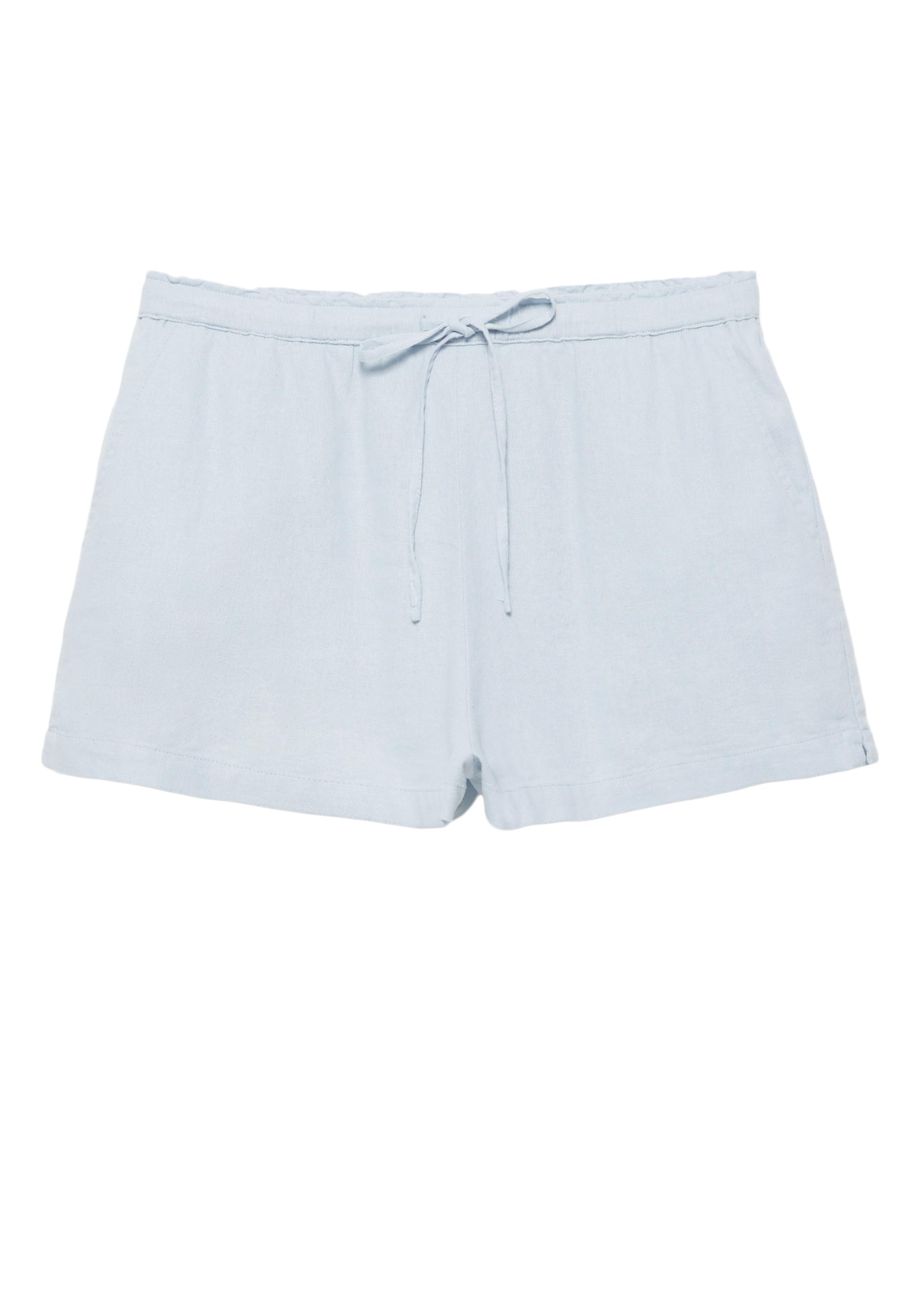 Linen blend shorts — Sky blue