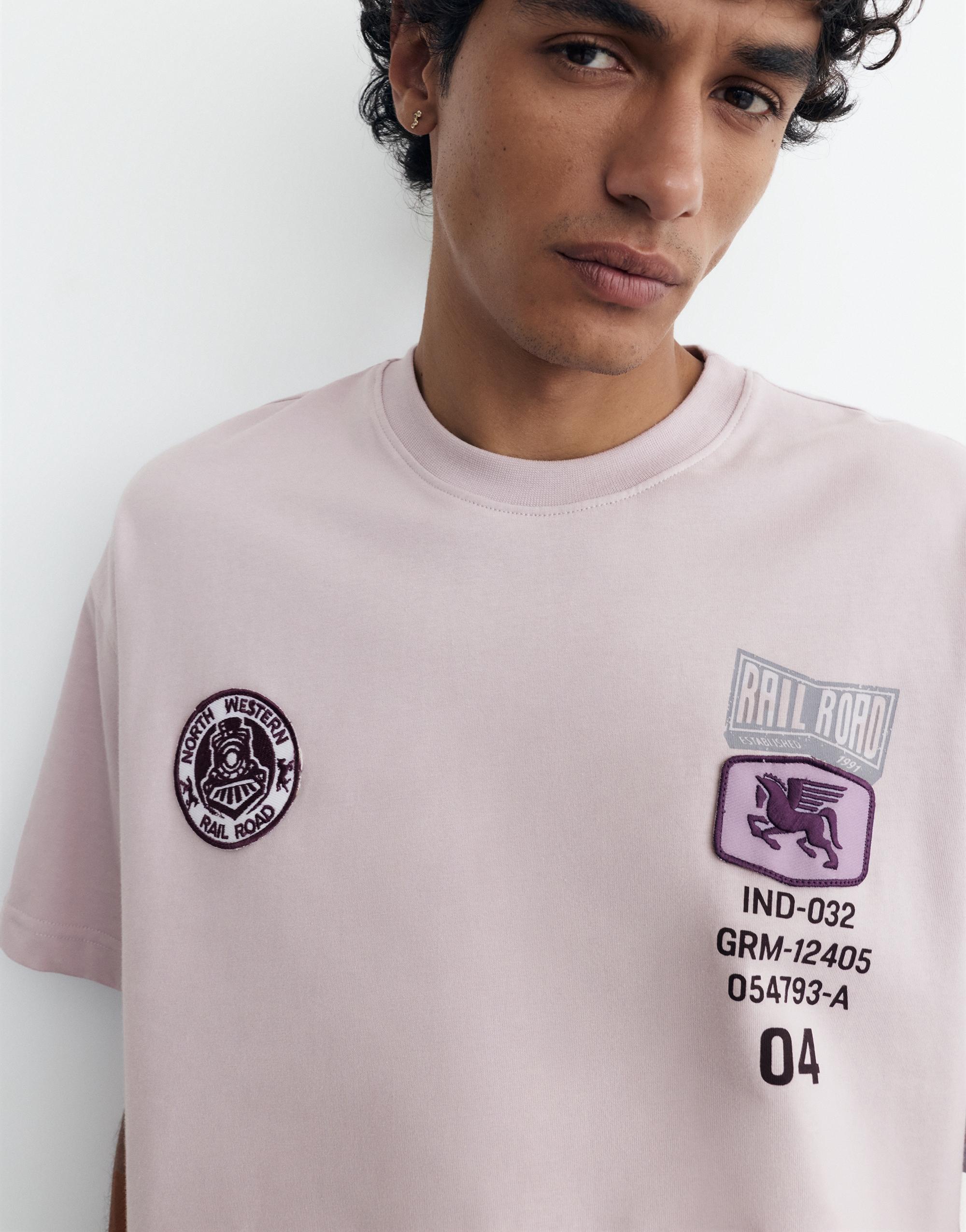 Boxy-fit graphic T-shirt — Lilac
