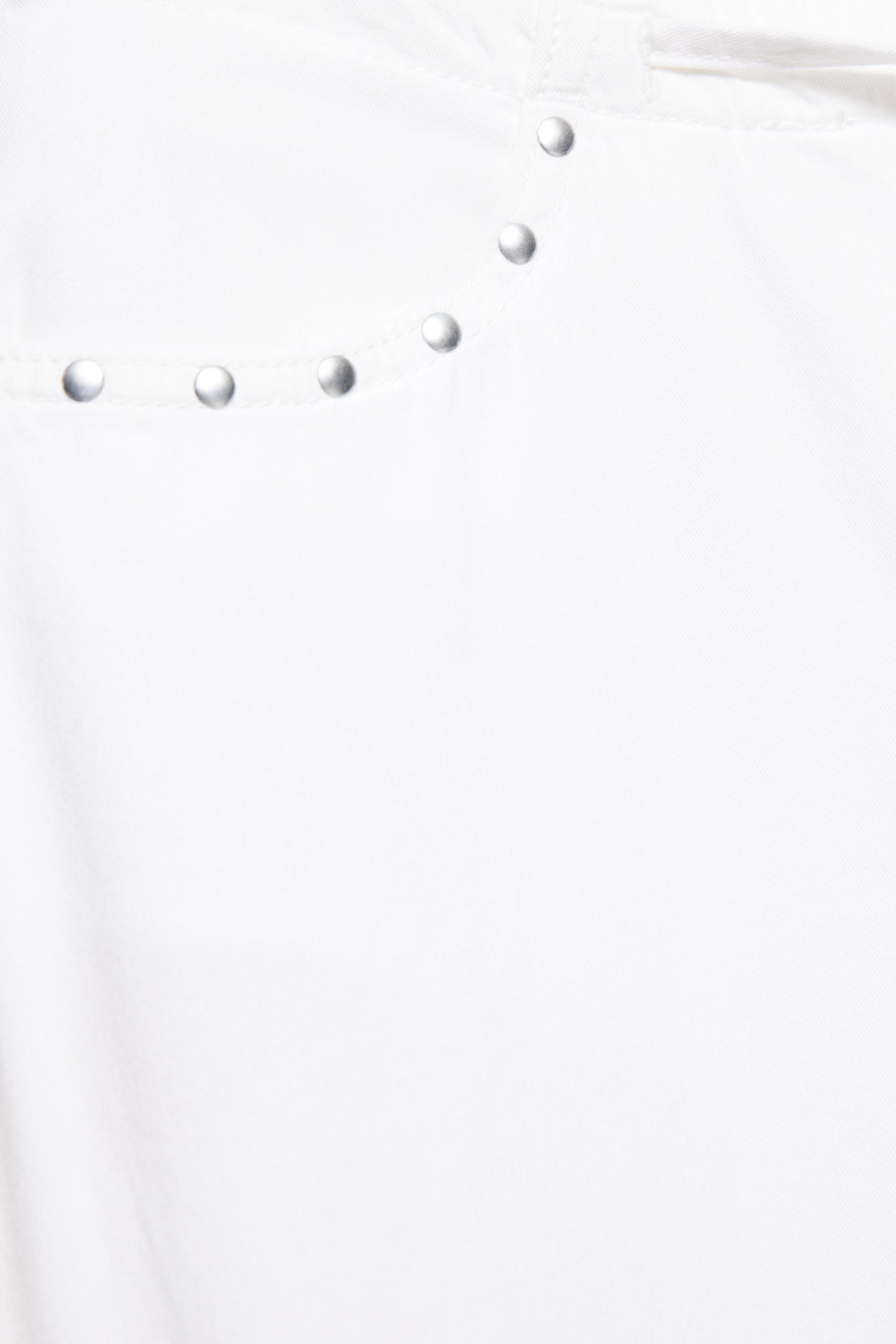 White studded baggy jeans — White