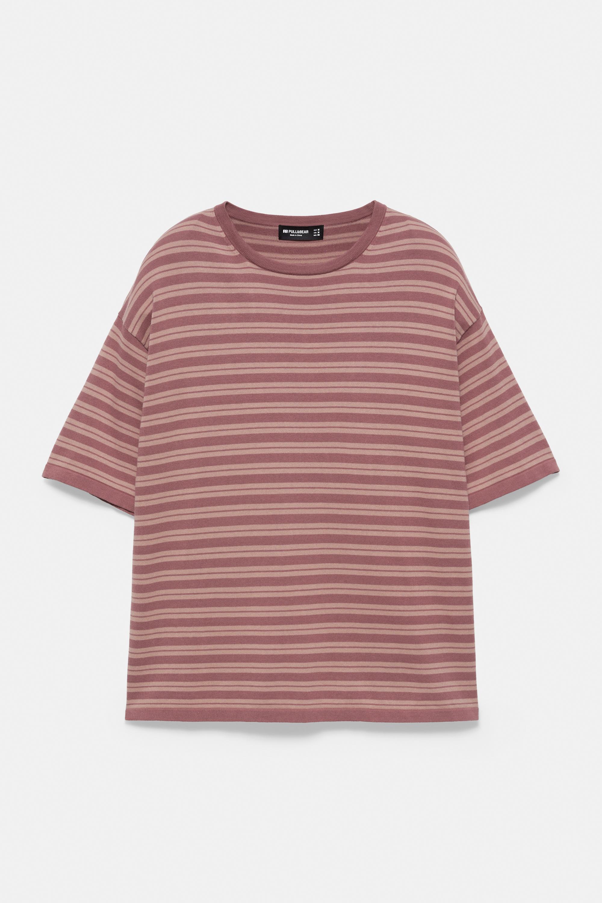 Striped knit T-shirt — Purple