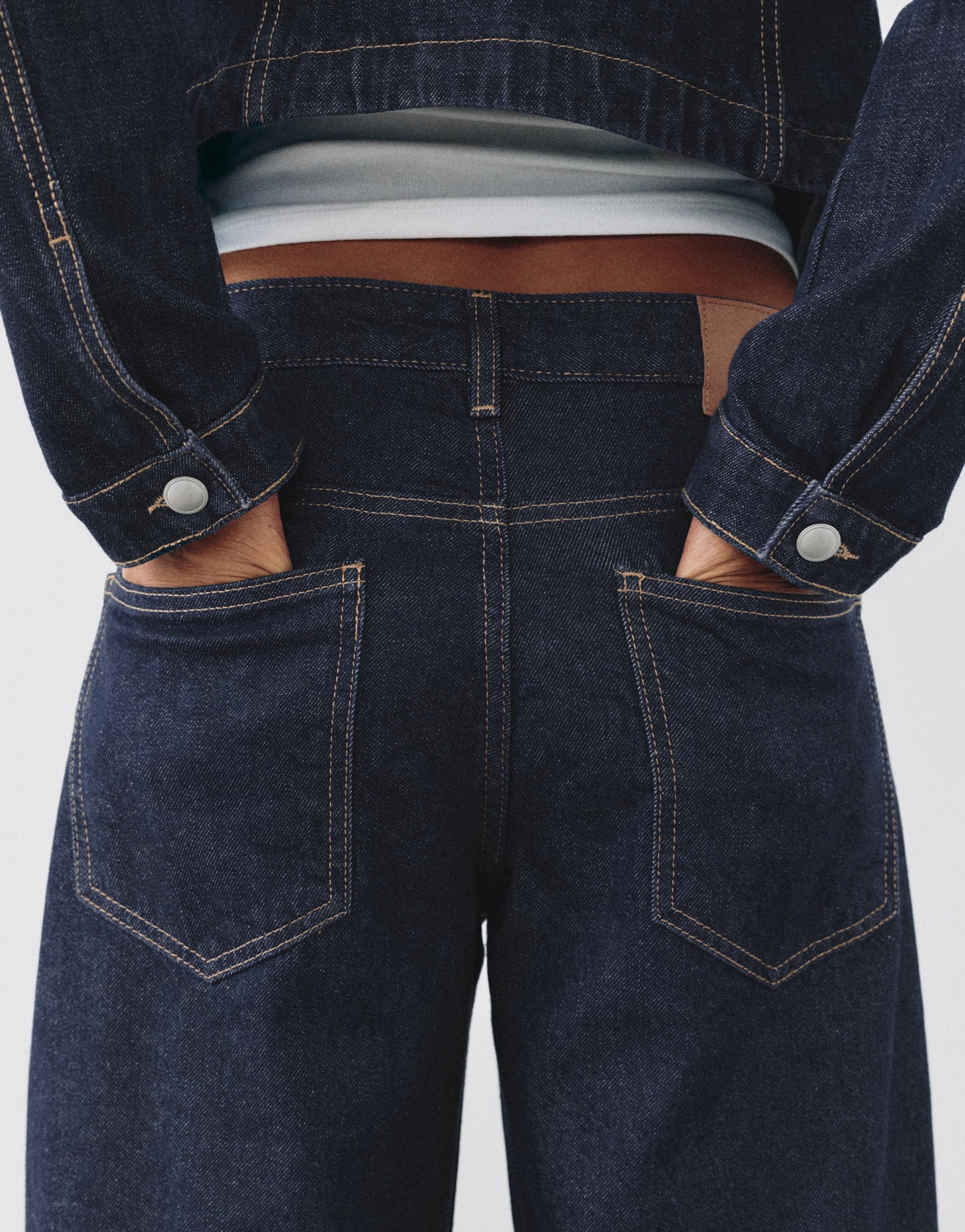 Low-rise barrel jeans — Navy