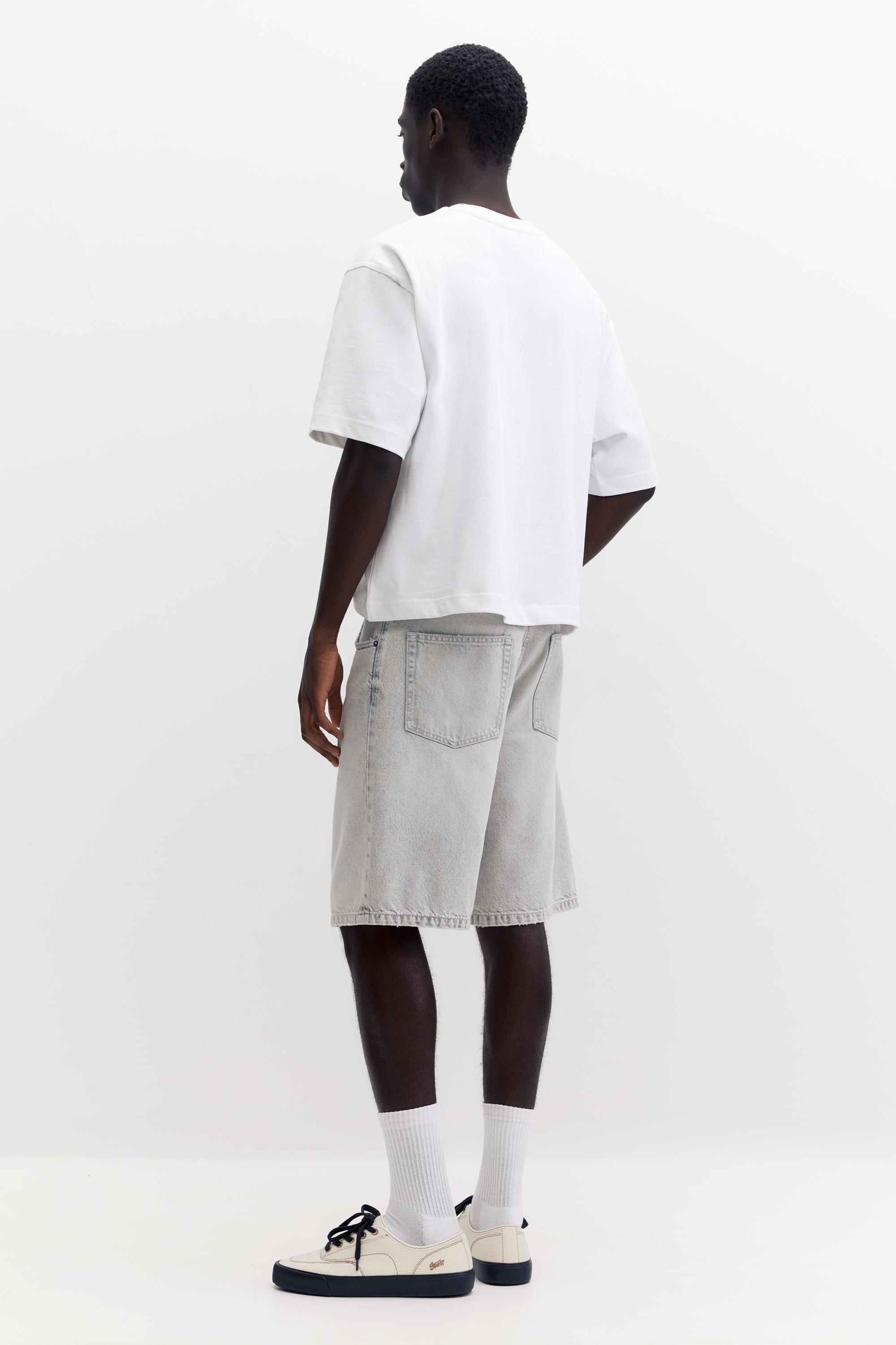 Cropped short sleeve T-shirt — Off white