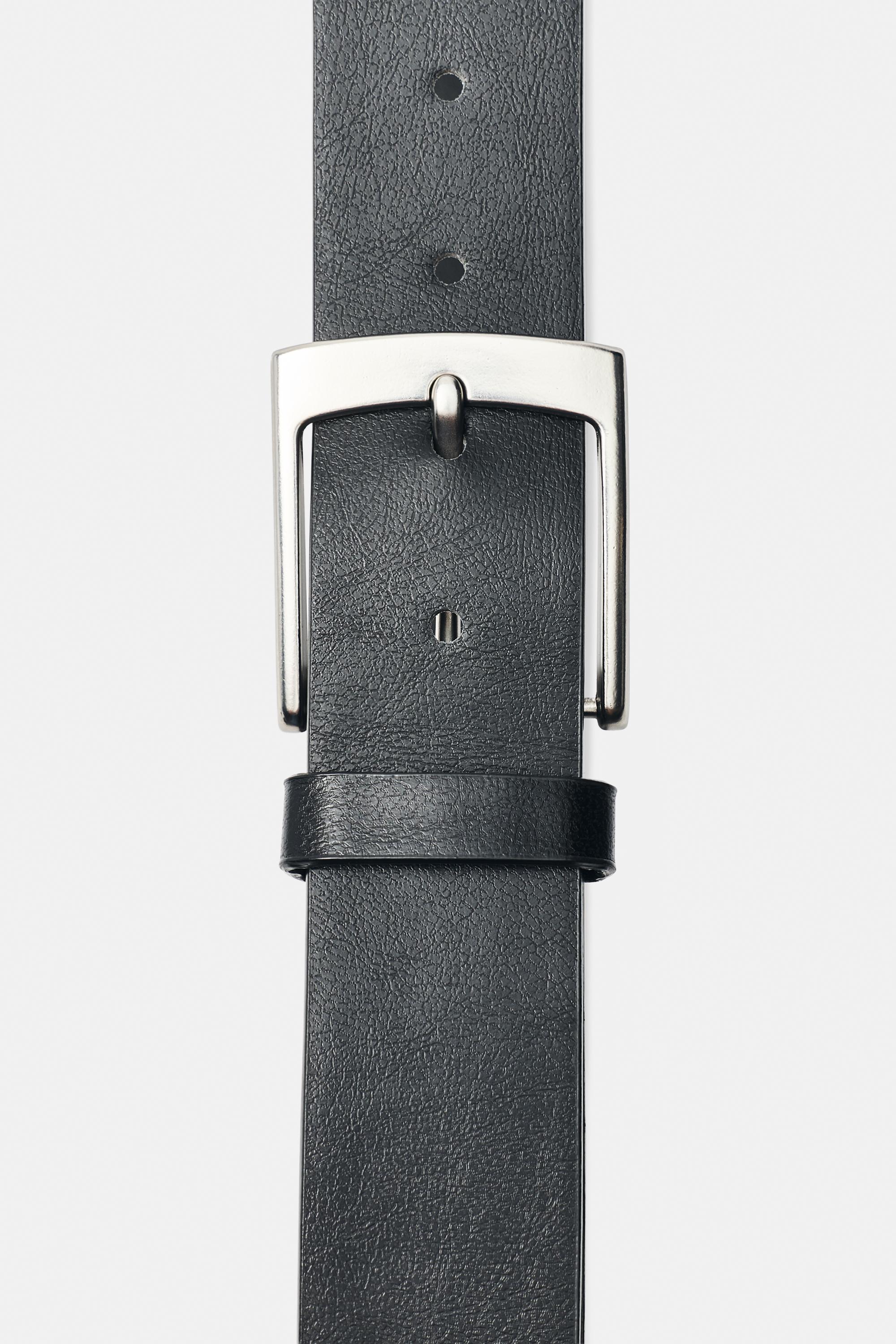 Leather effect belt — Black