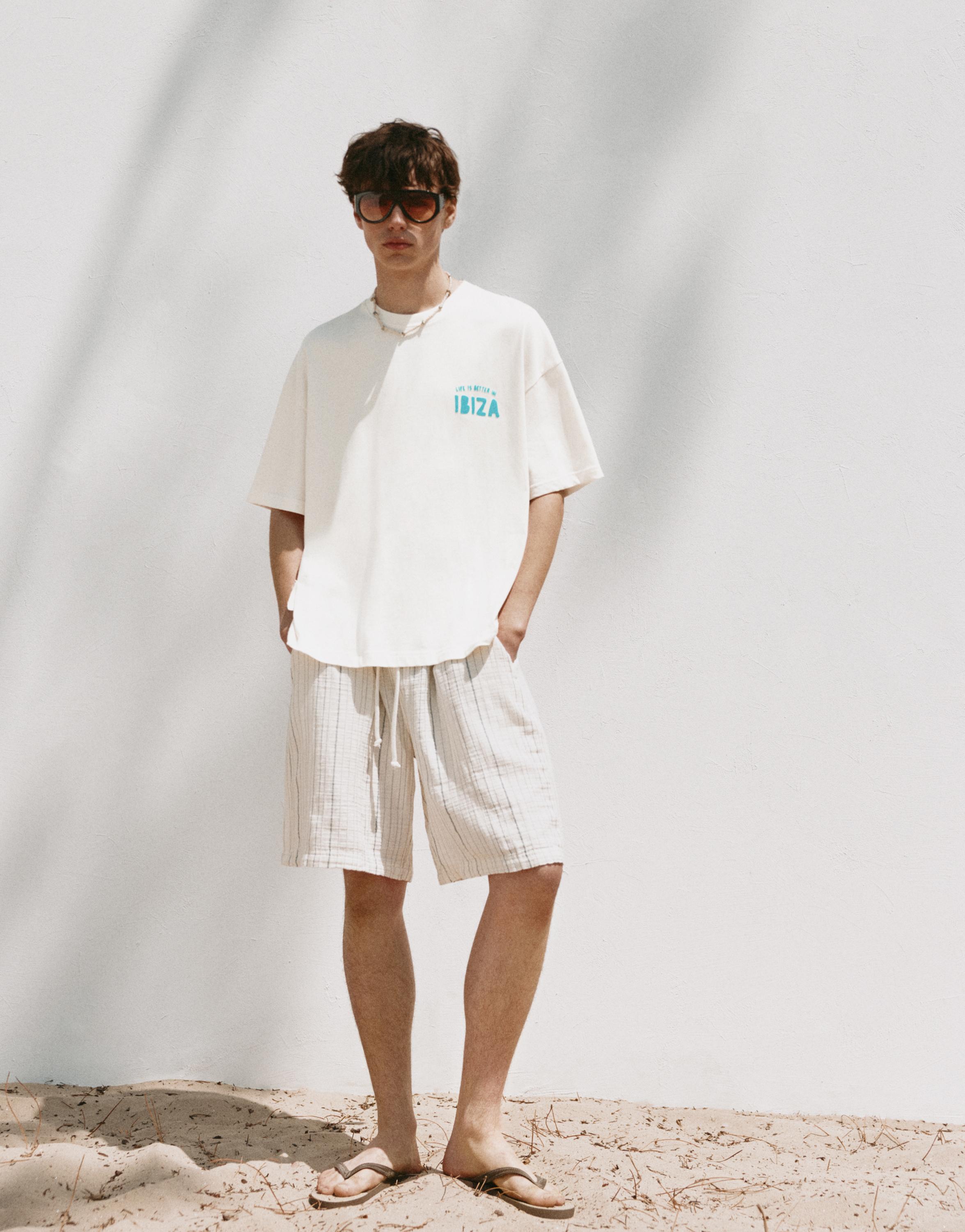Ibiza graphic boxy-fit T-shirt — White