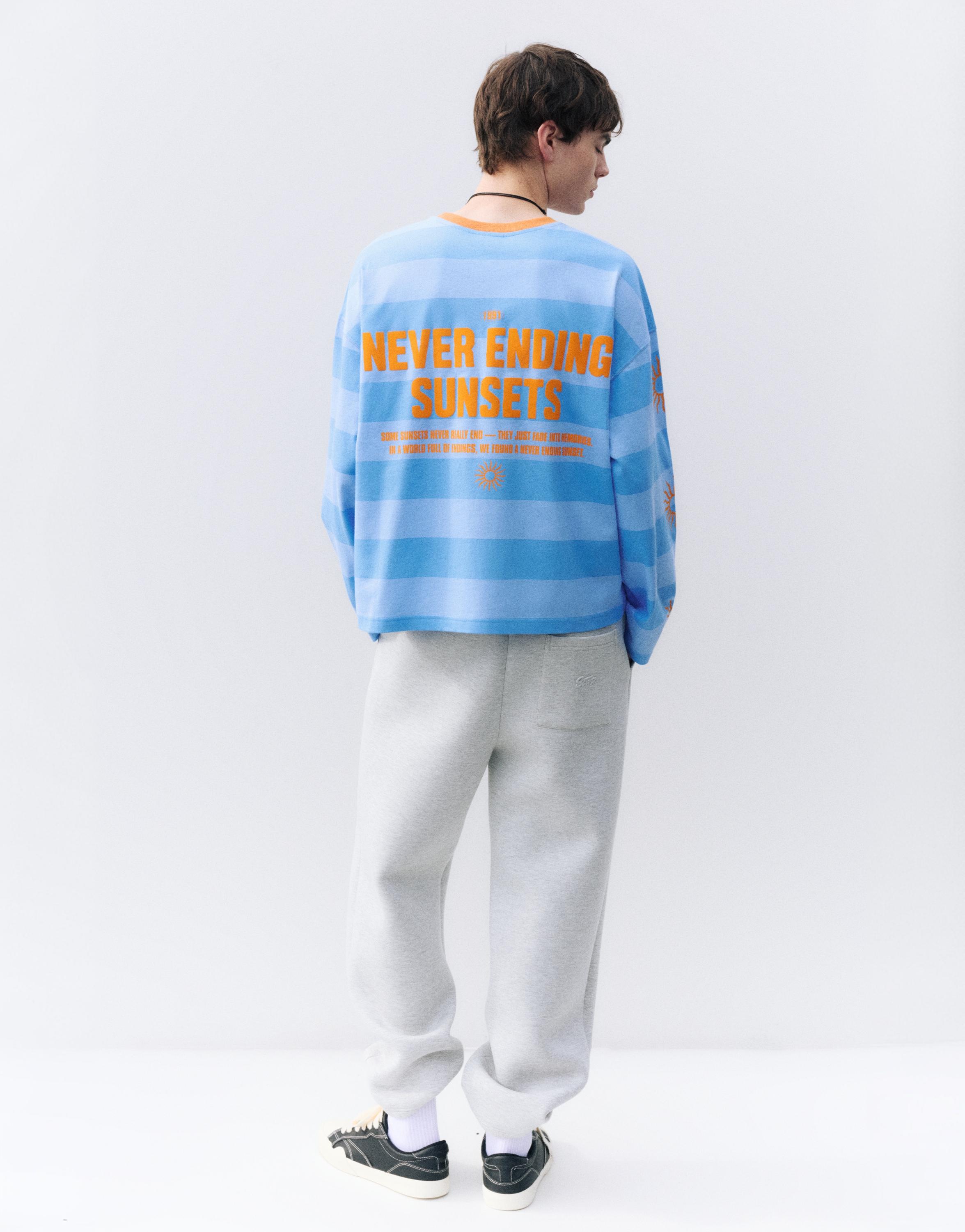 STWD striped boxy T-shirt — Deep blue