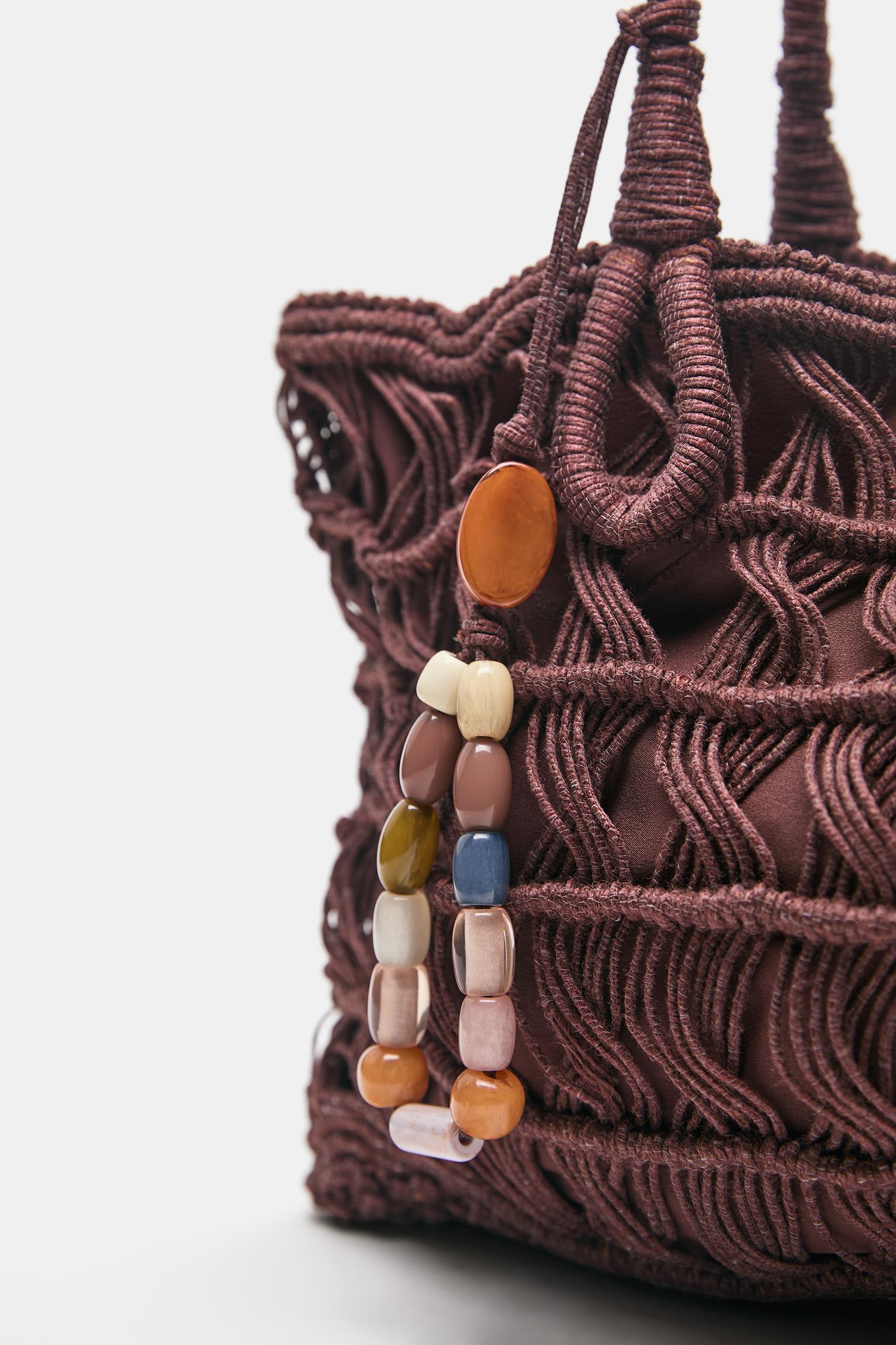Embellished tote bag — Brown