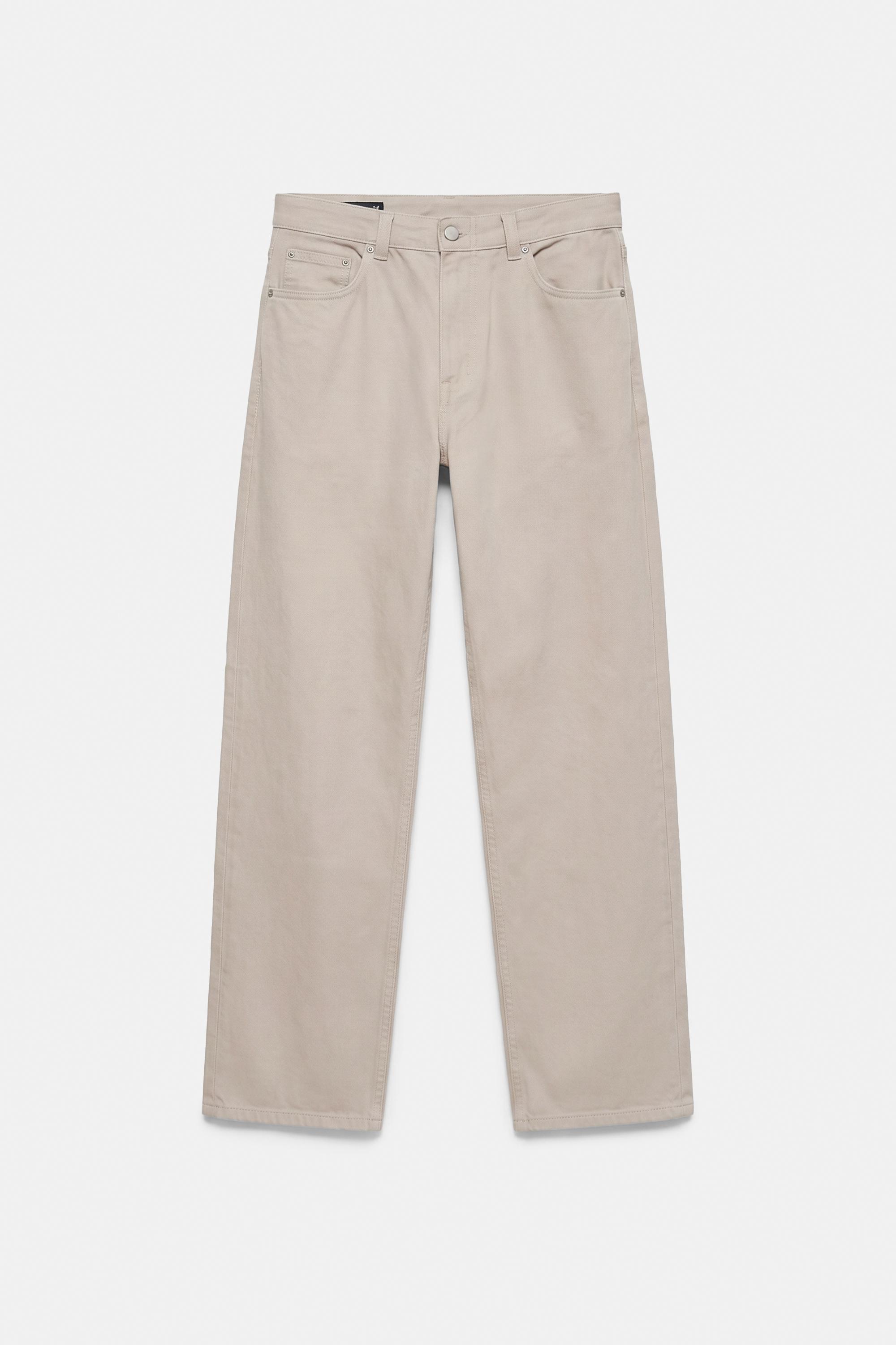 Straight-leg trousers — Stone