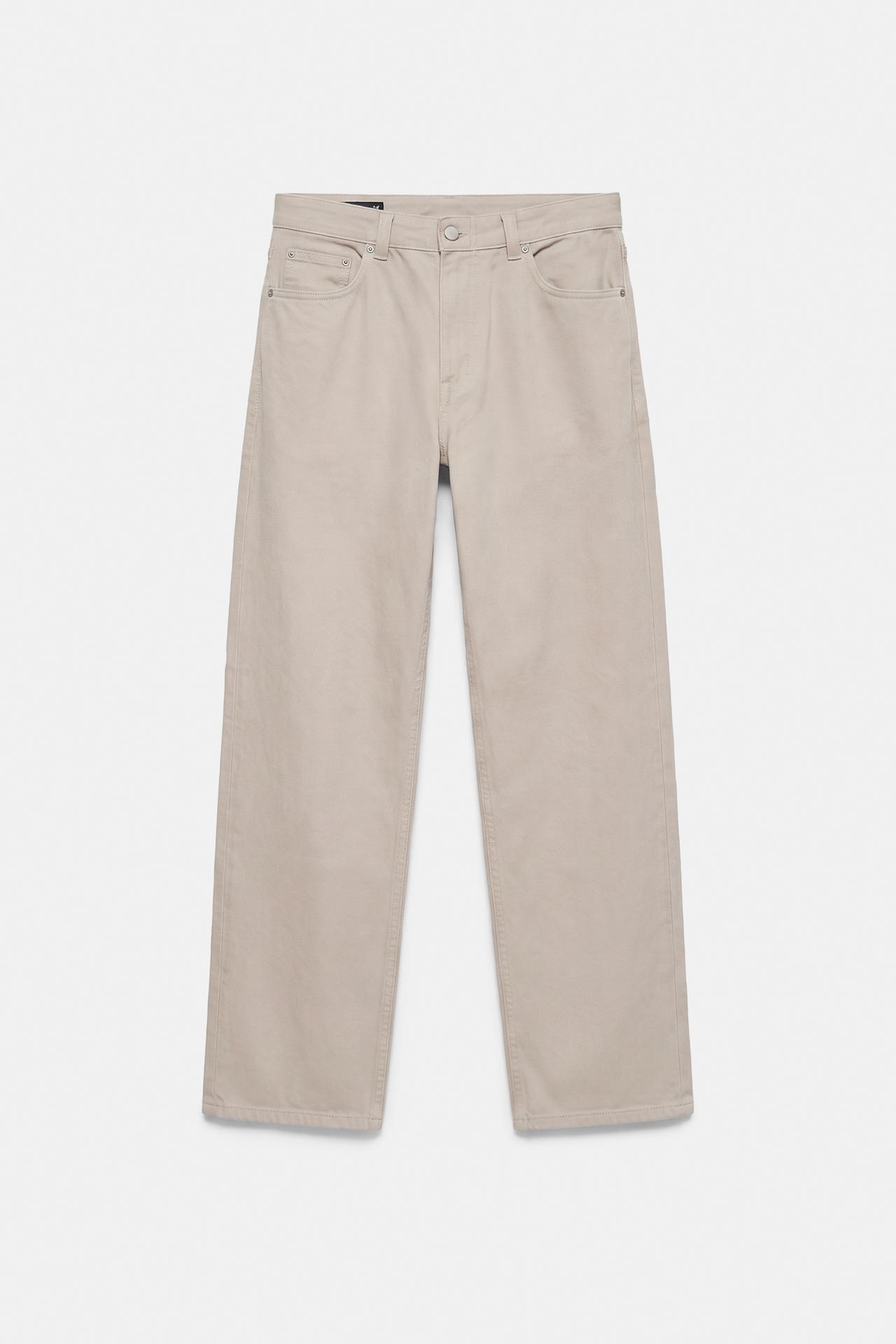 Straight-leg trousers — Stone