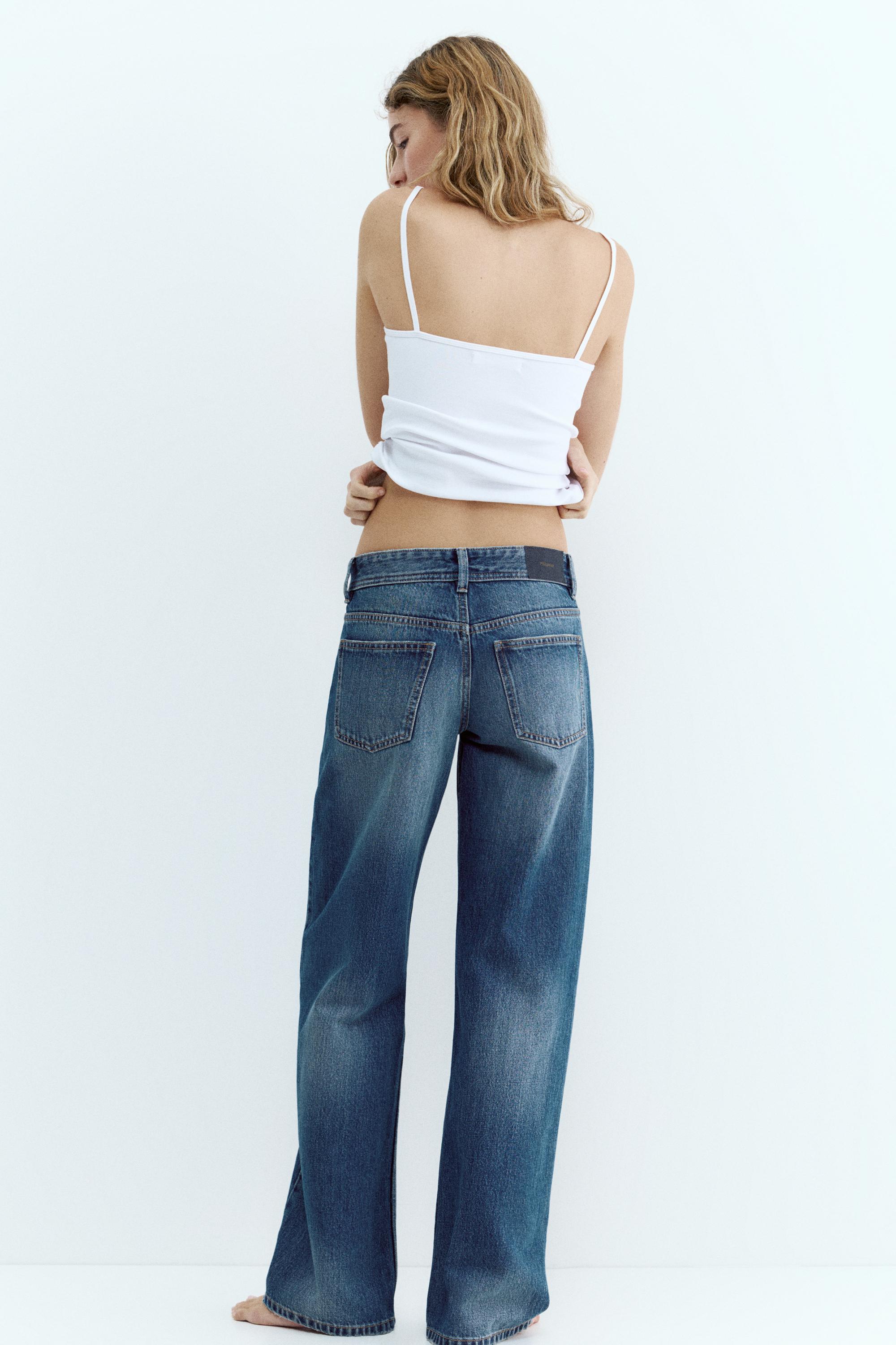 Low-rise straight-leg jeans — Dark blue