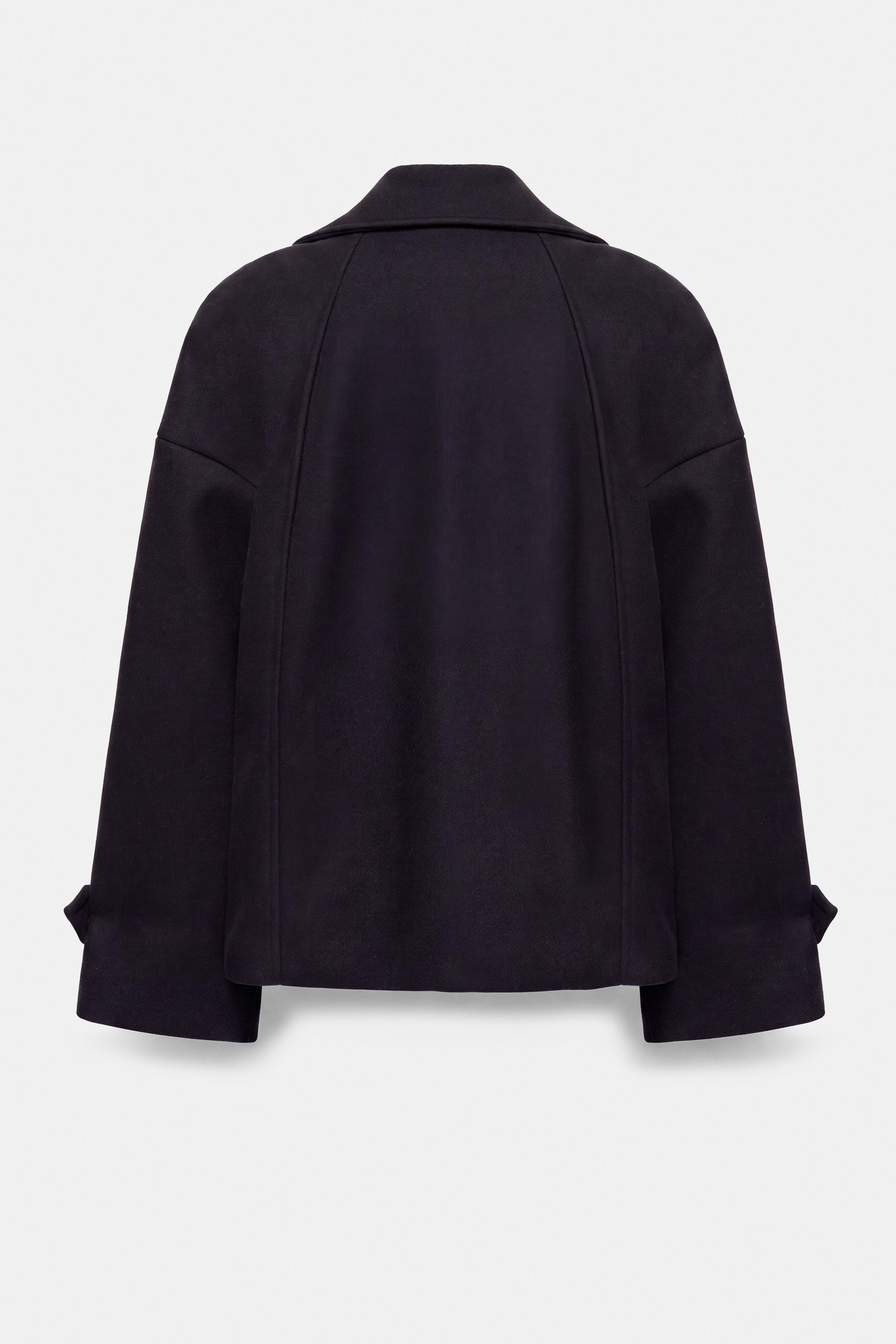 Short felt texture coat — Navy