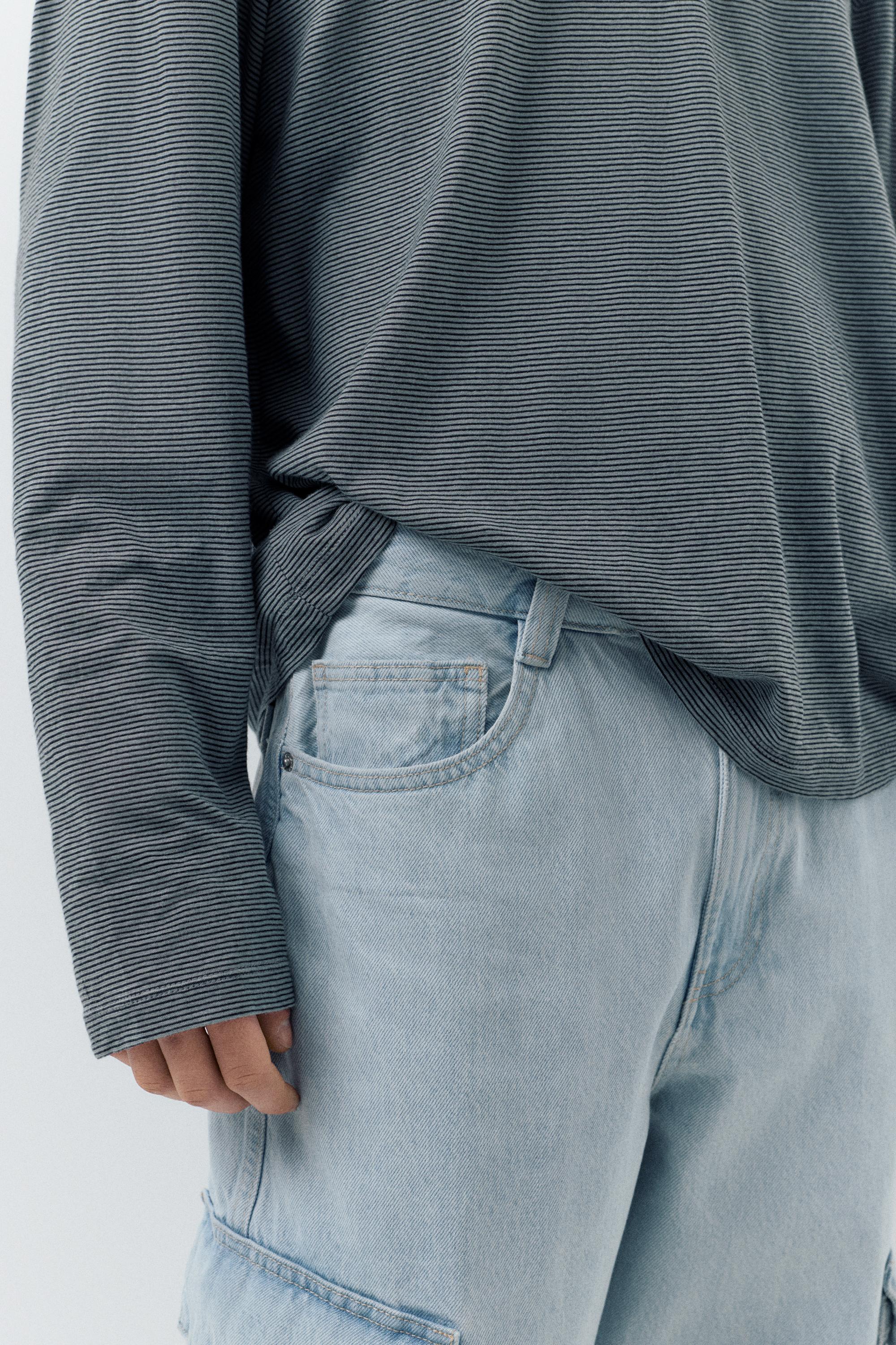 Baggy cargo jeans — Pale blue