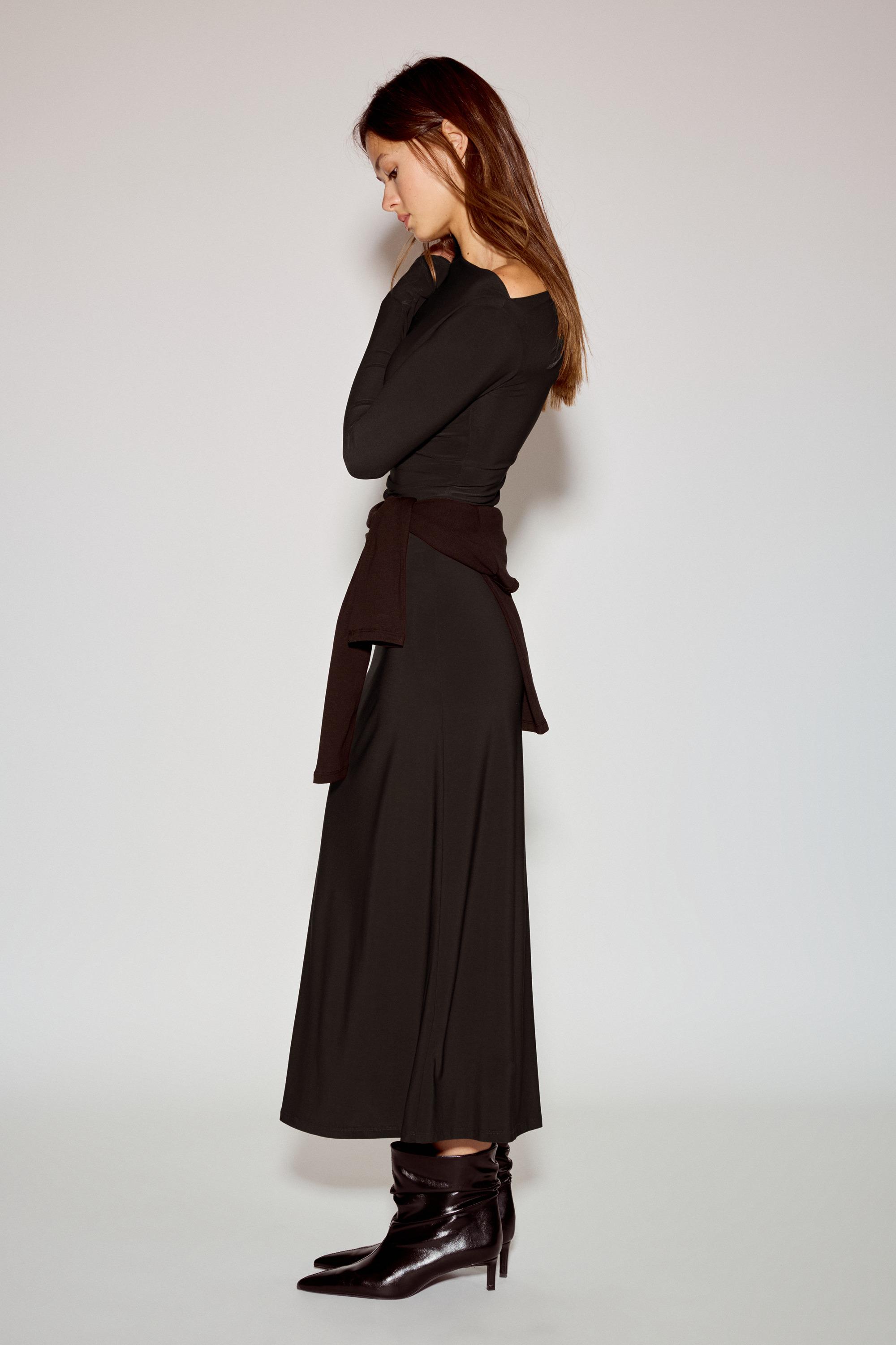 Soft draped midi dress — Brown