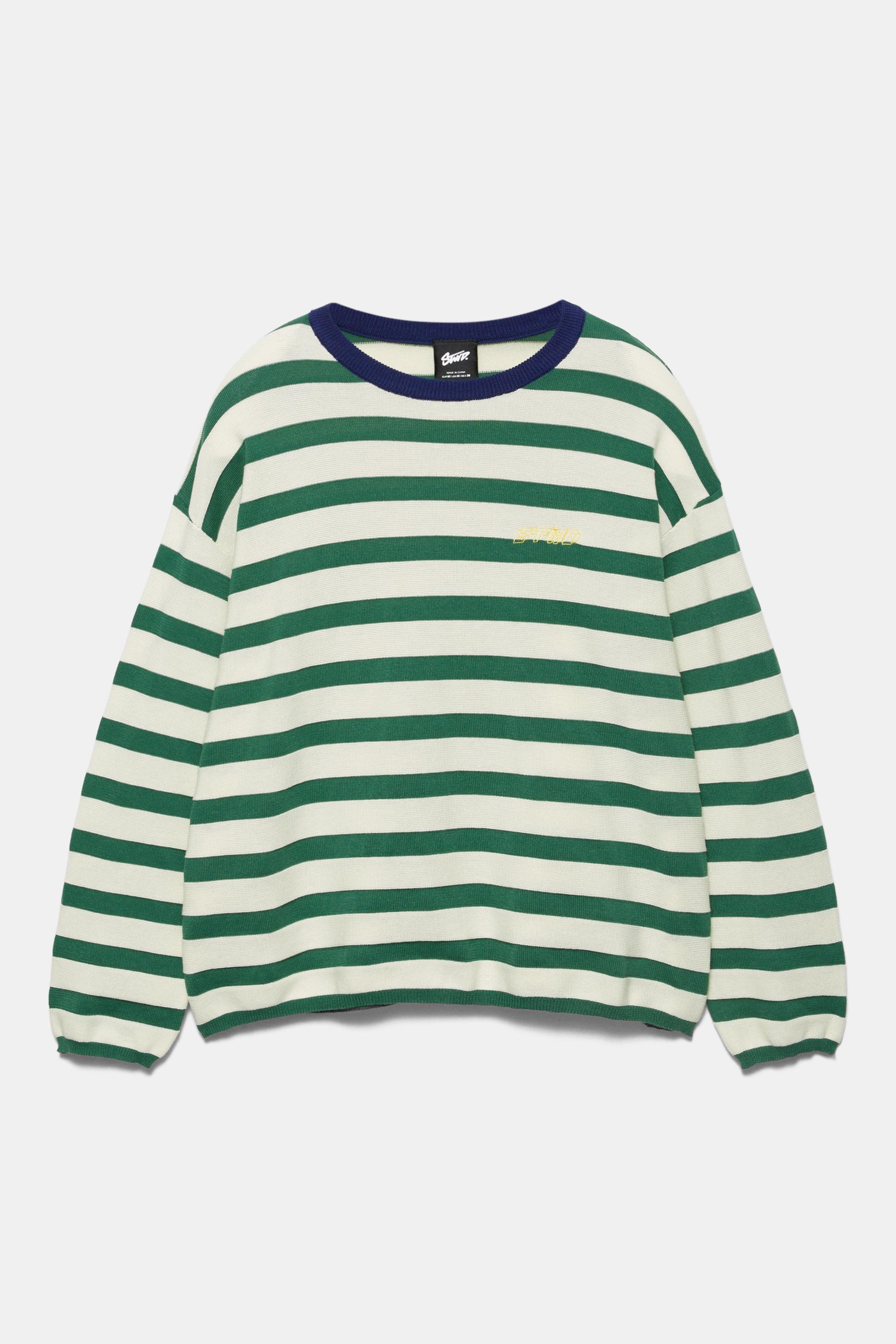 Çizgili örgü tişört - Görsel 2