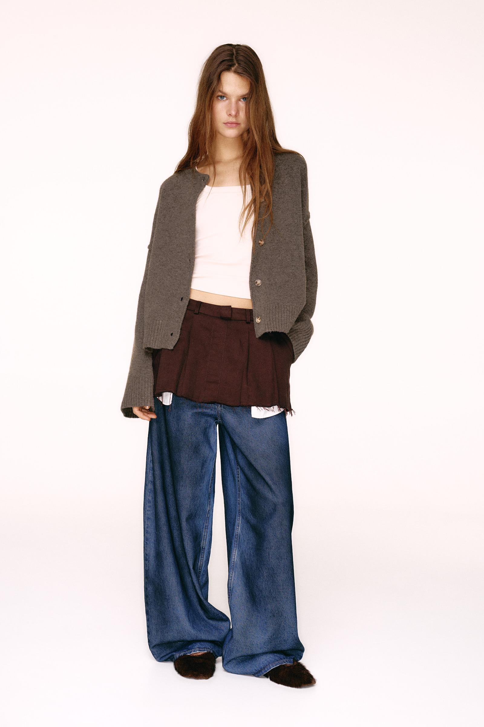 Soft knit cardigan — Brown