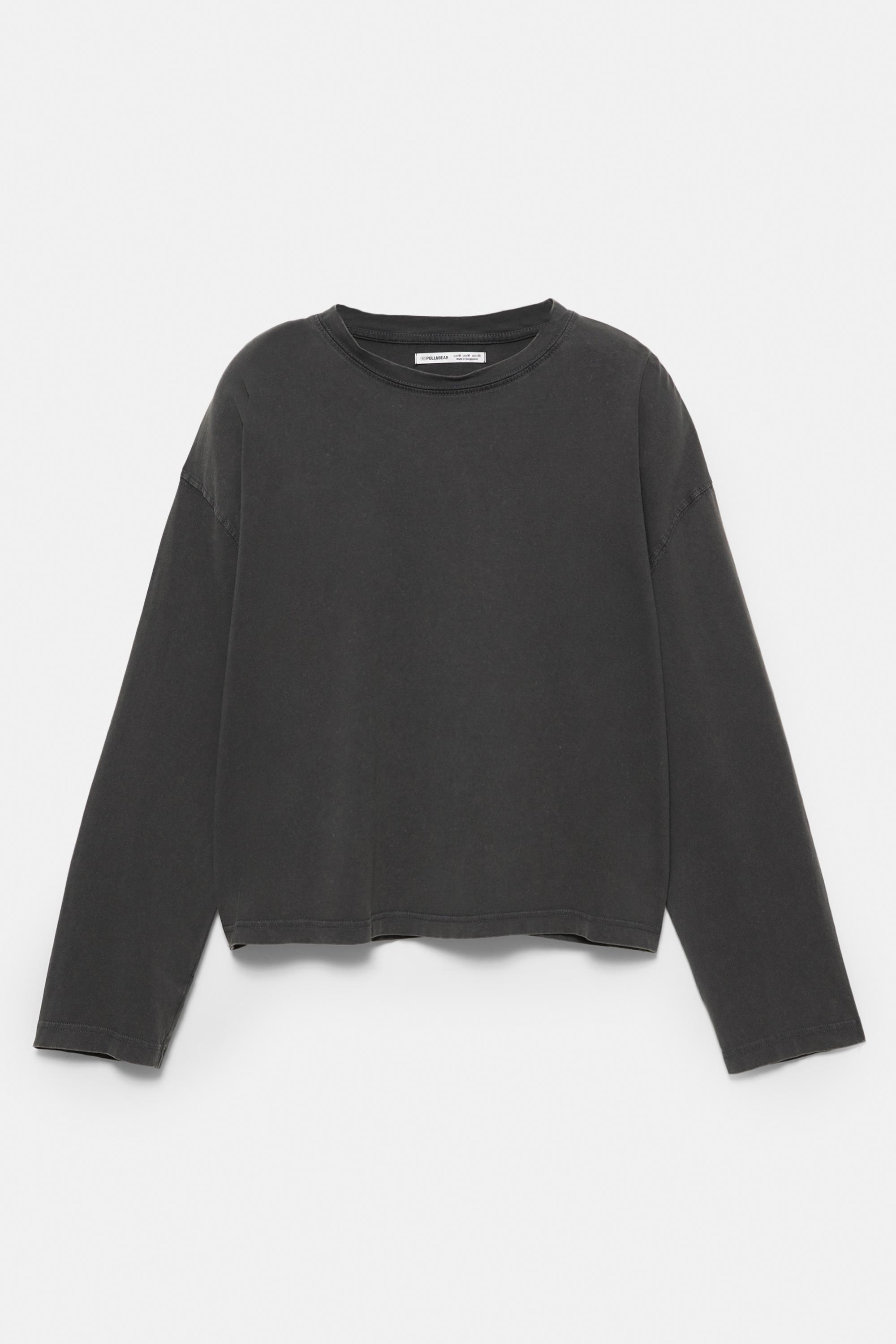 Uzun kollu boxy t-shirt